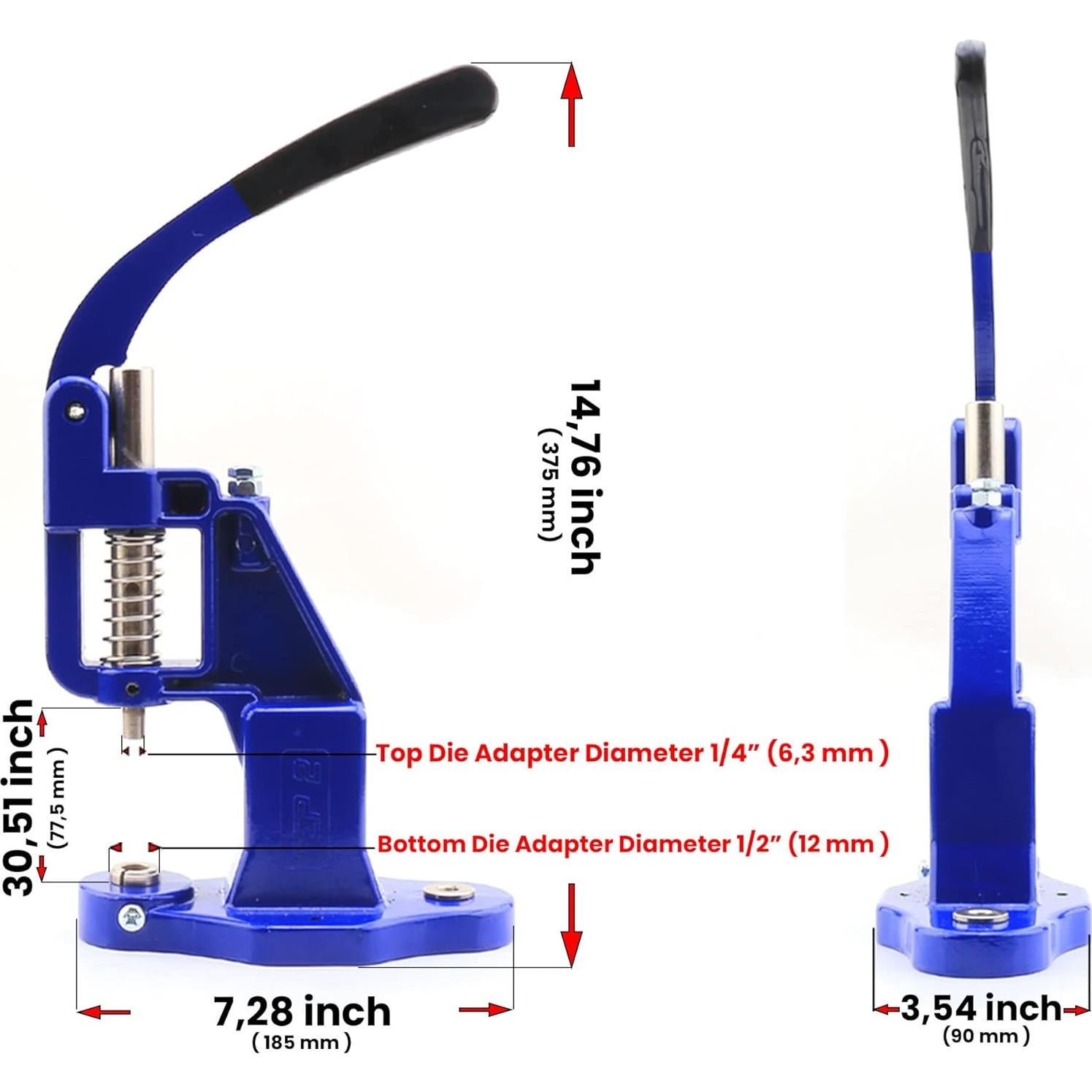 Kit de Bricolaje DZN TOOLS para Remaches con Prensa y 6 Troqueles