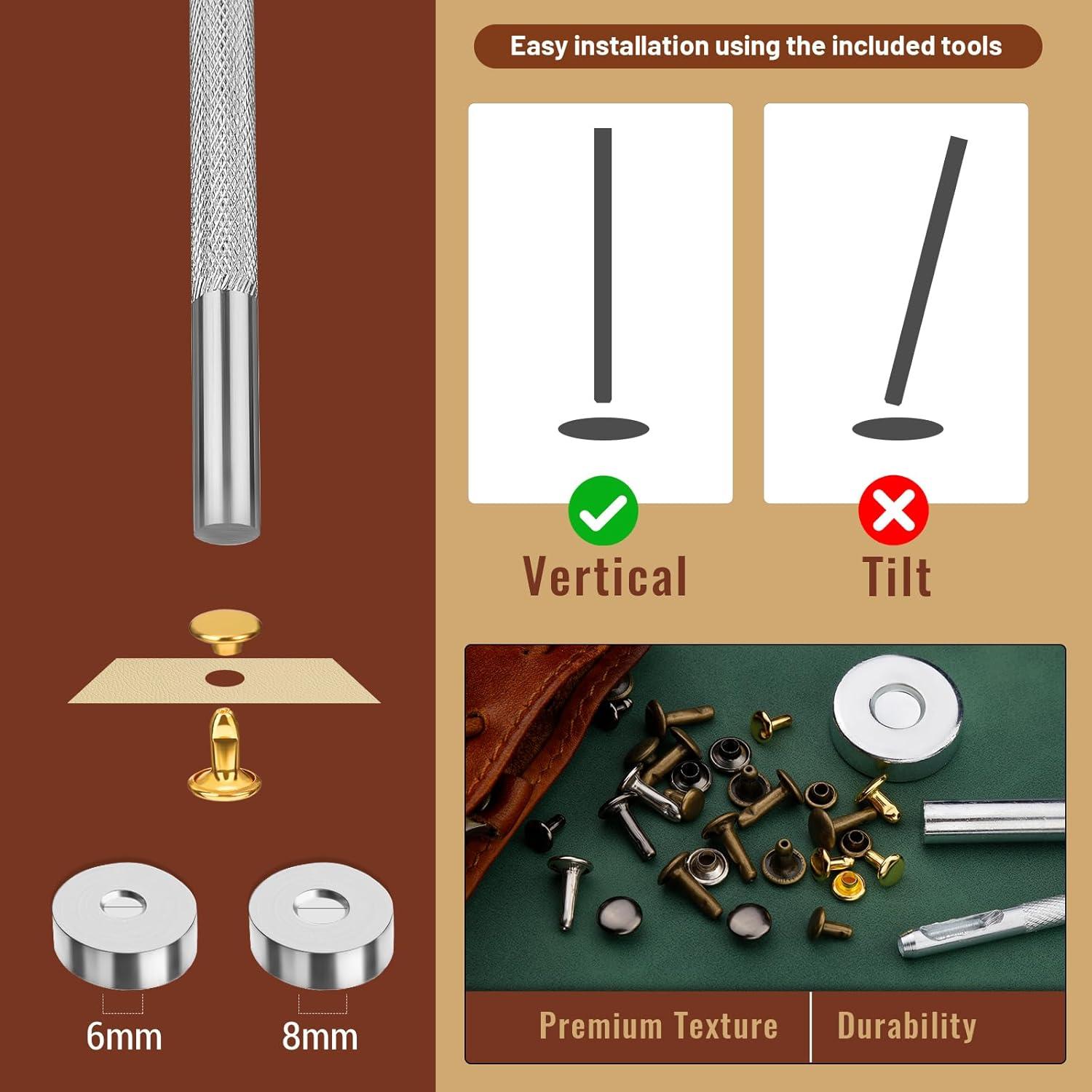 Juego de Remaches de Cuero DIUDUS 240 Piezas 4 Colores