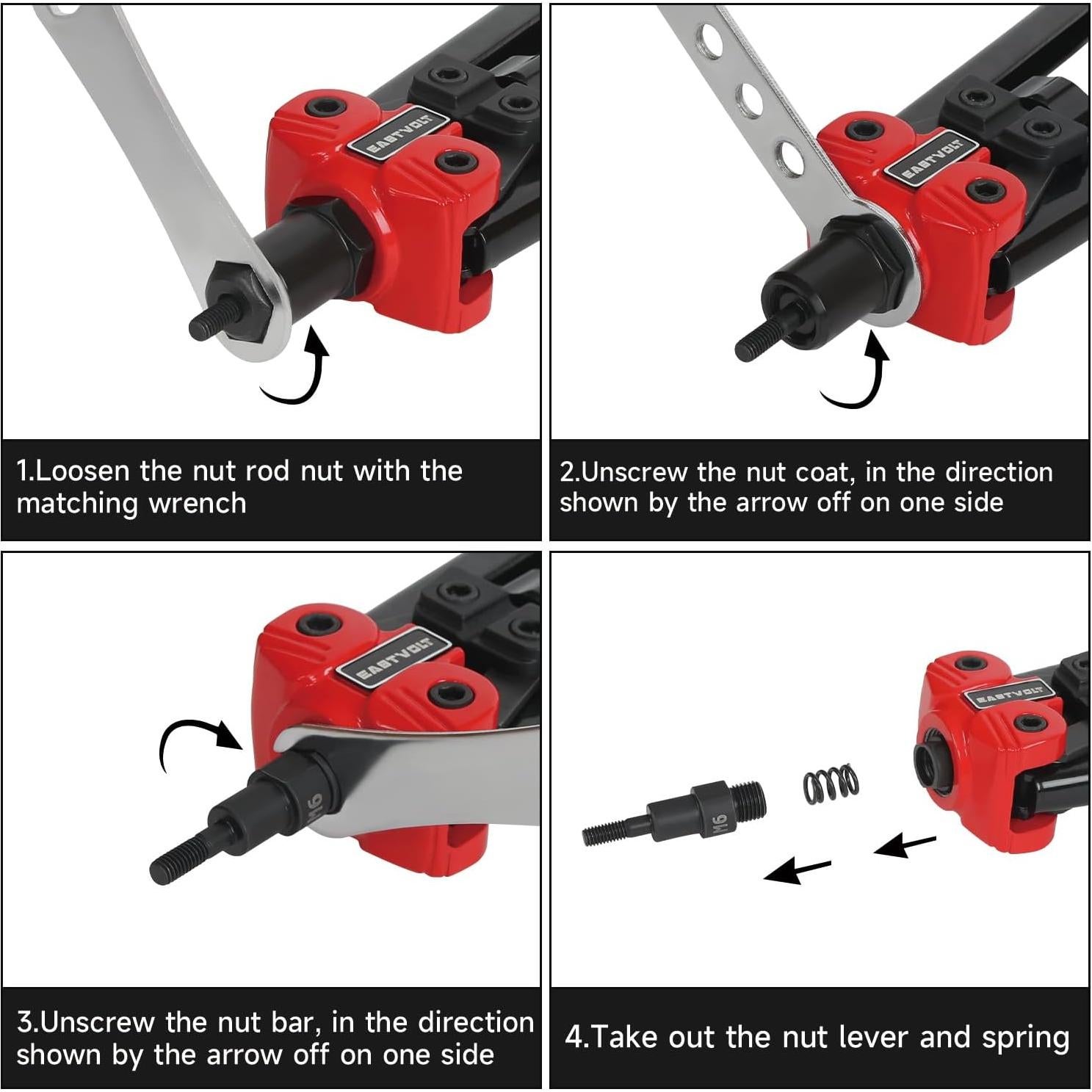 Kit de Herramientas 3 en 1 Eastvolt para Remaches y Tuercas