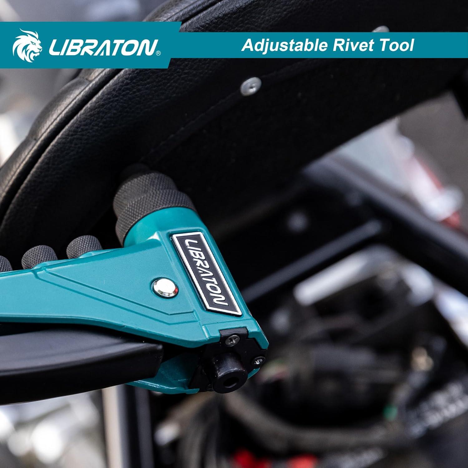 Pistola de Remaches LIBRATON con 160 Remaches y 4 Boquillas