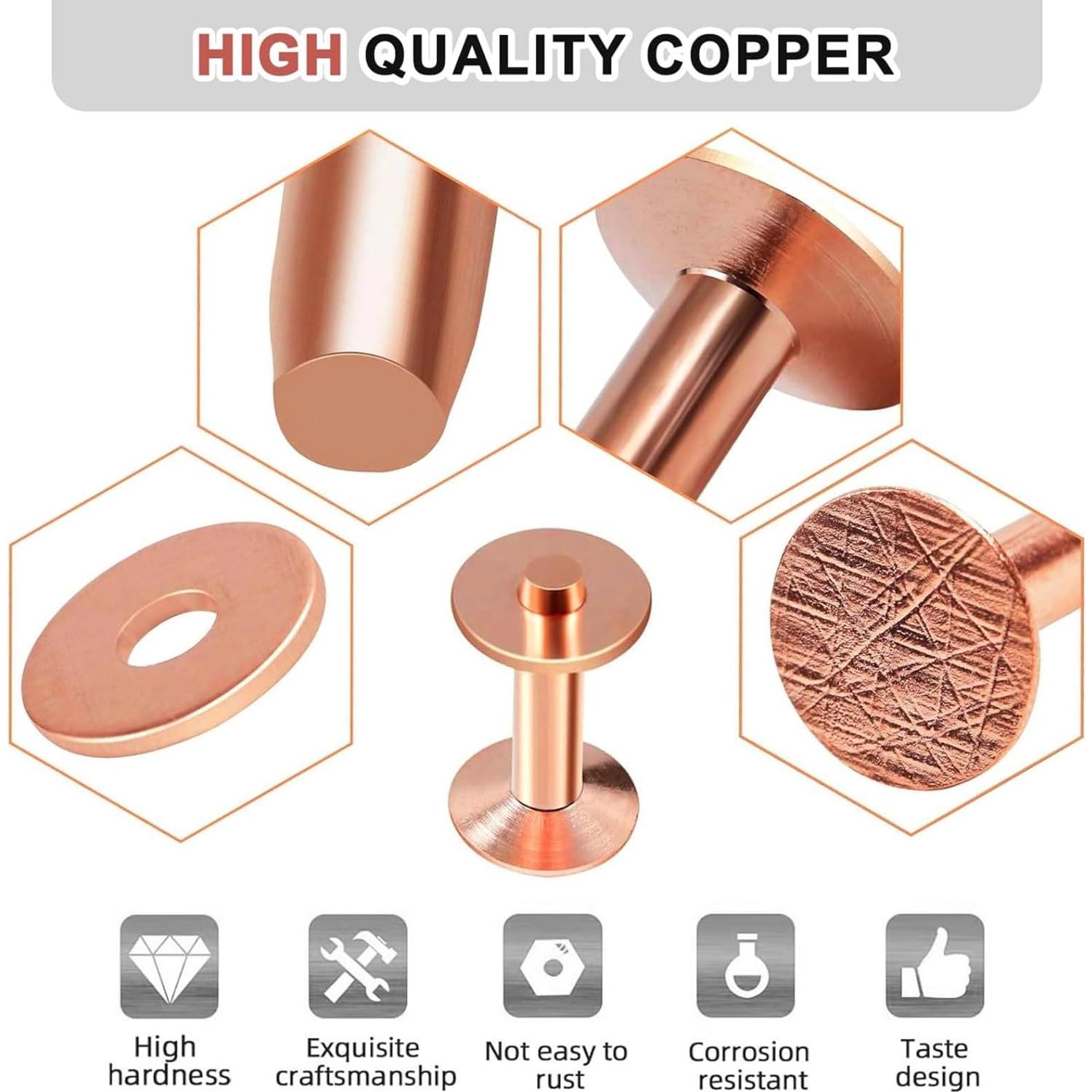 Kit de Remaches de Cobre CERECO 83 Piezas para Cuero DIY