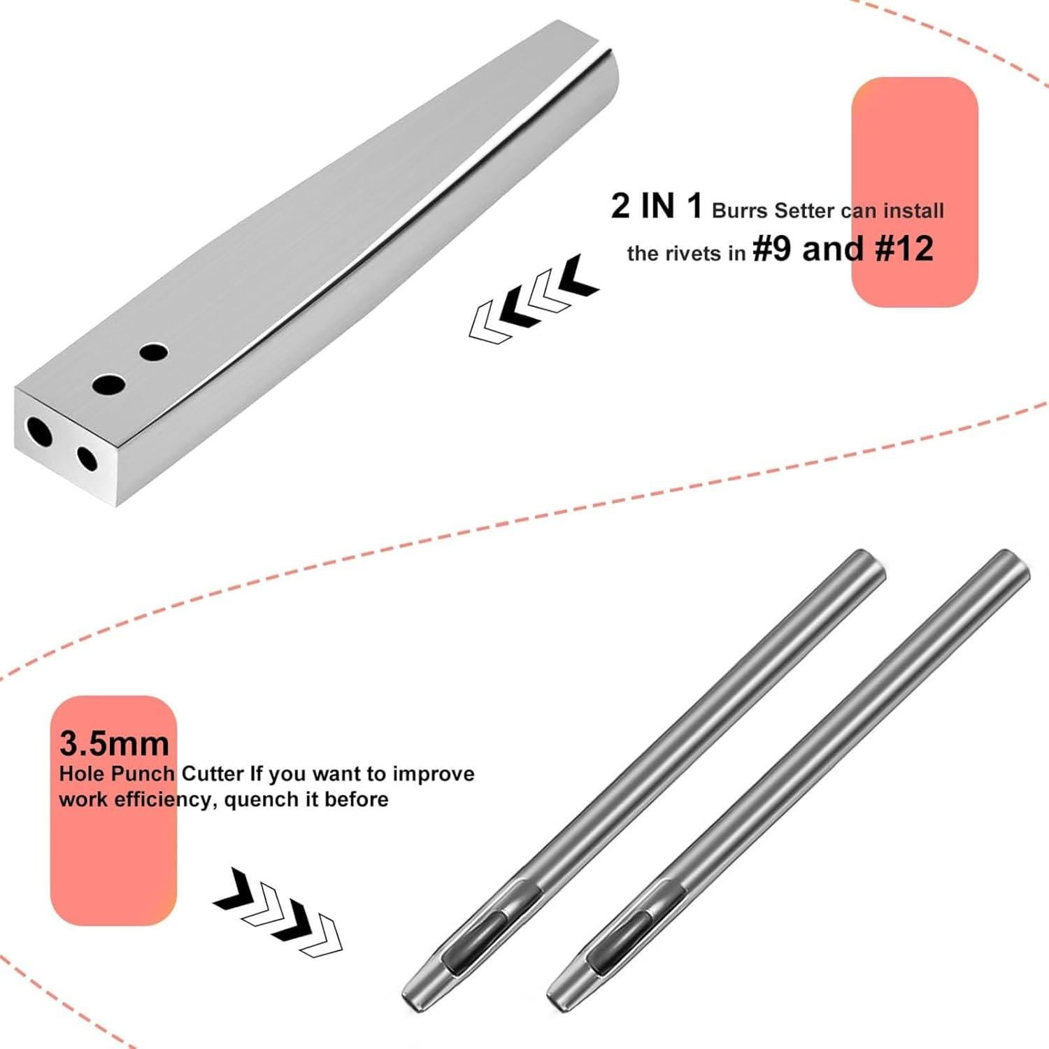 Kit de Remaches de Cobre CERECO 83 Piezas para Cuero DIY