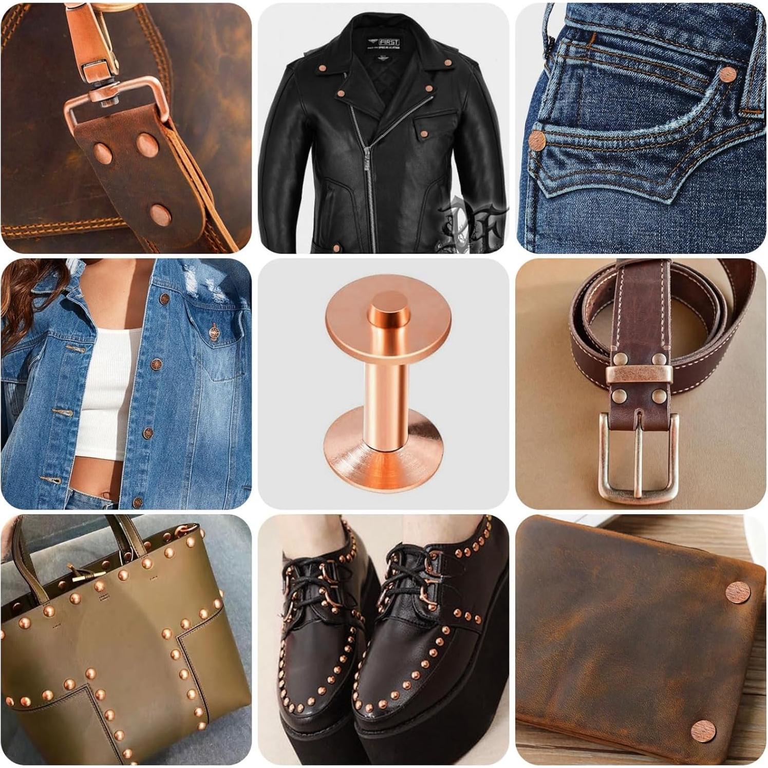 Kit de Remaches de Cobre CERECO 83 Piezas para Cuero DIY