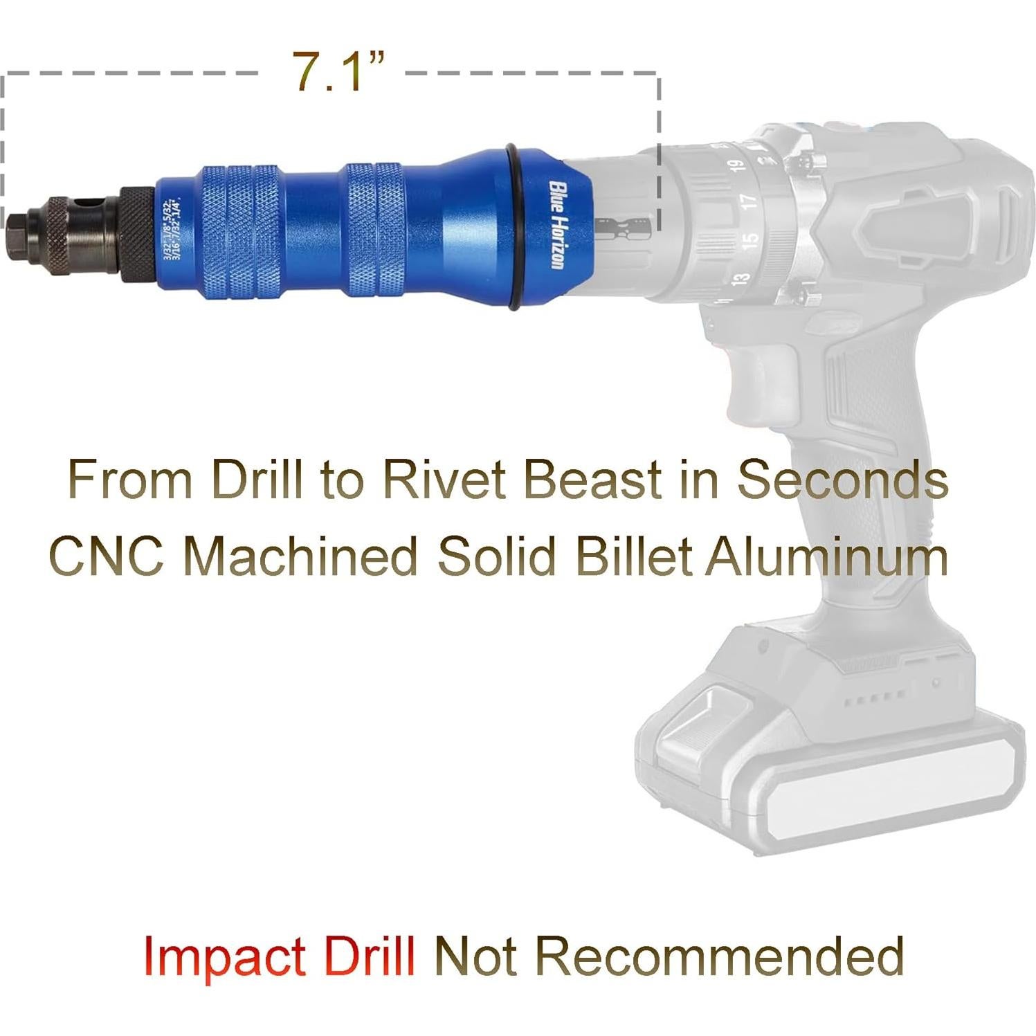 Adaptador de Remachadora Blue Horizon RN2001 para Taladro 0.86 kg