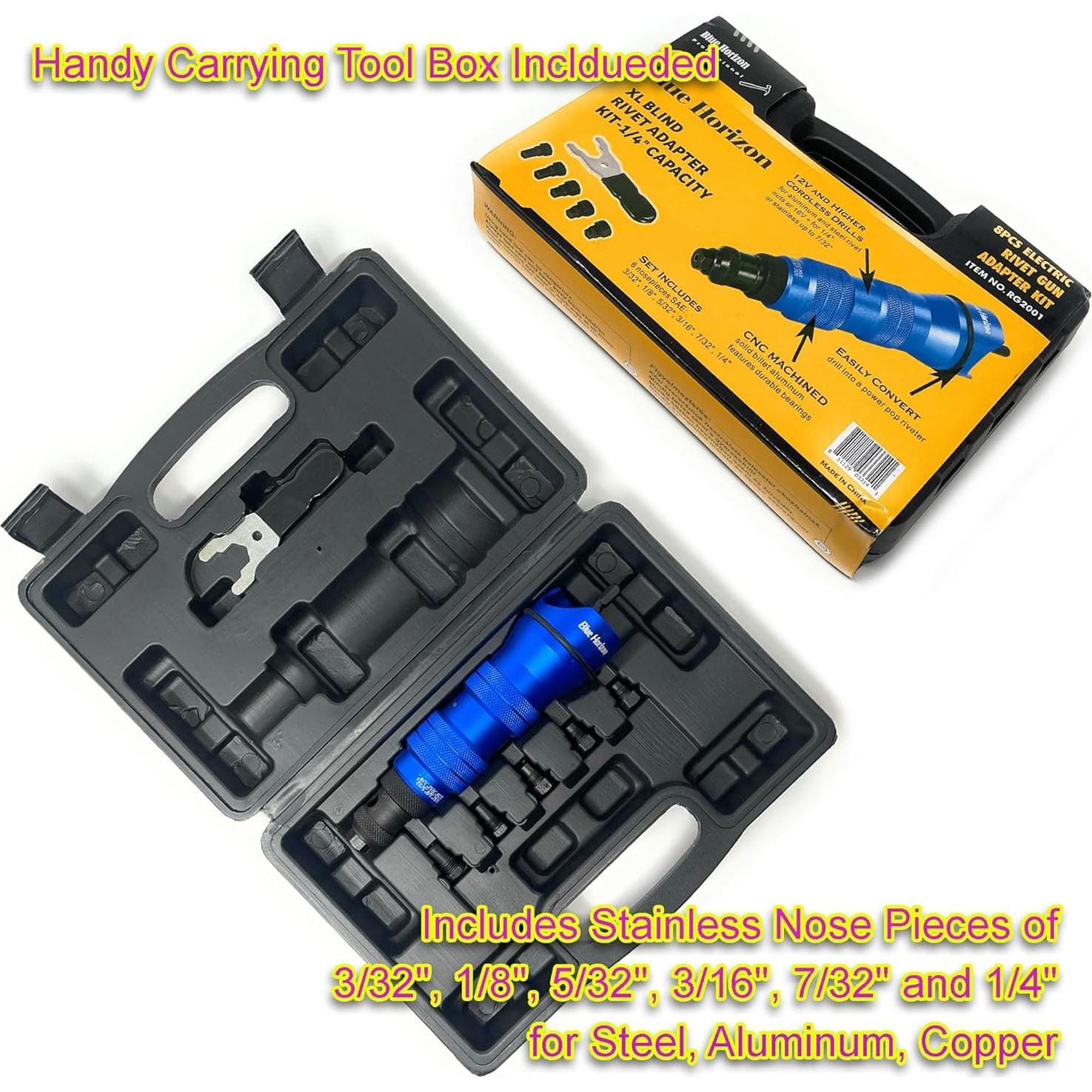 Adaptador de Remachadora Blue Horizon RN2001 para Taladro 0.86 kg