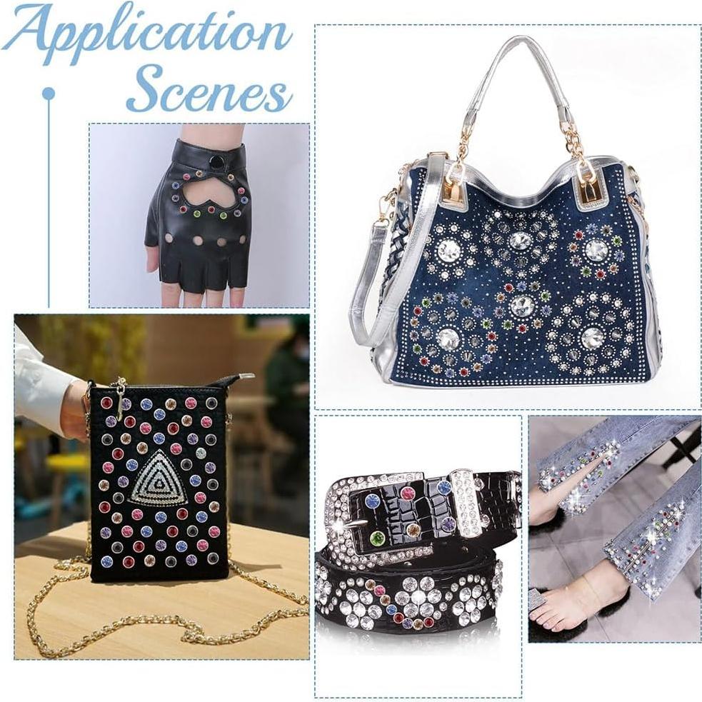 NBEADS 200 Remaches de Strass Coloridos con Herramientas DIY