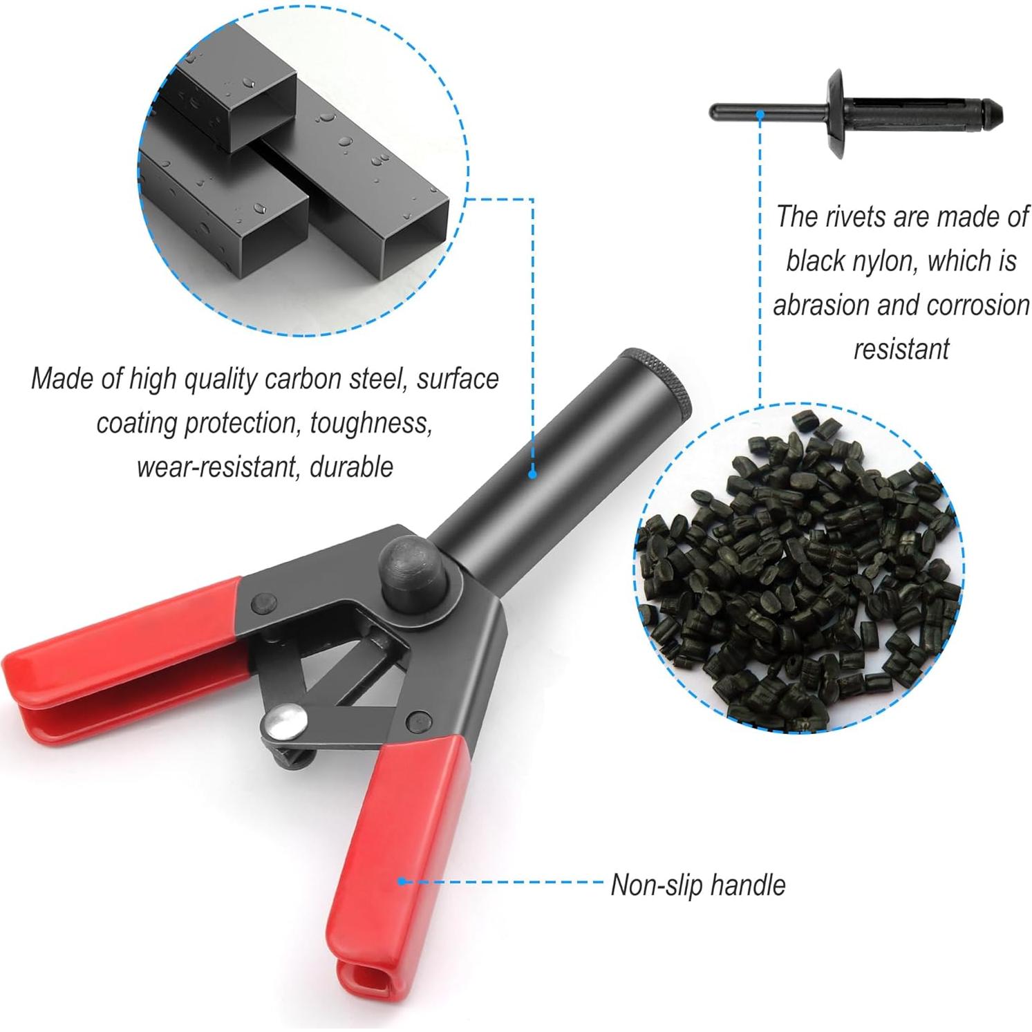 Juego de pistola de remaches Mejiao con 30 remaches de nylon