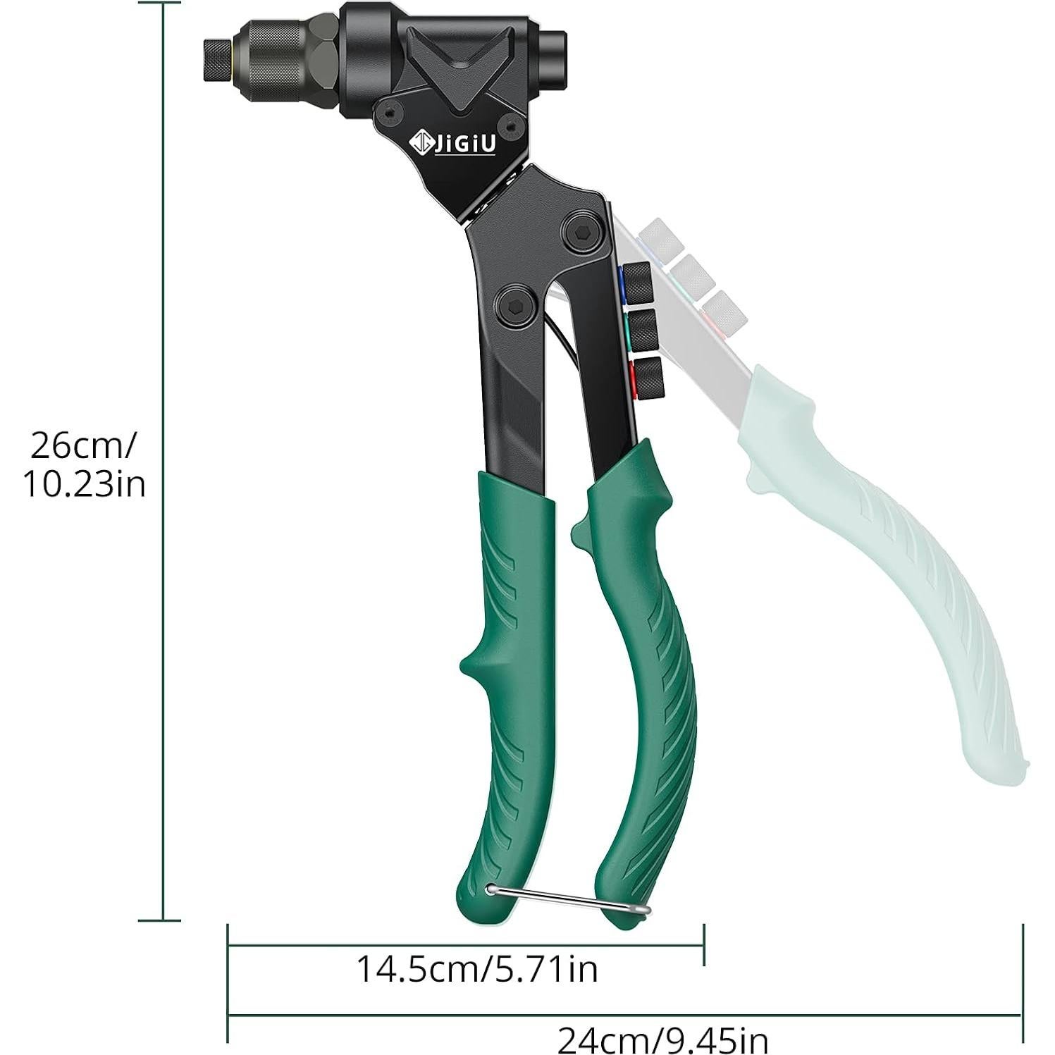 JiGiU Herramienta Remachadora 3 en 1 con 40 Remaches y Tuercas