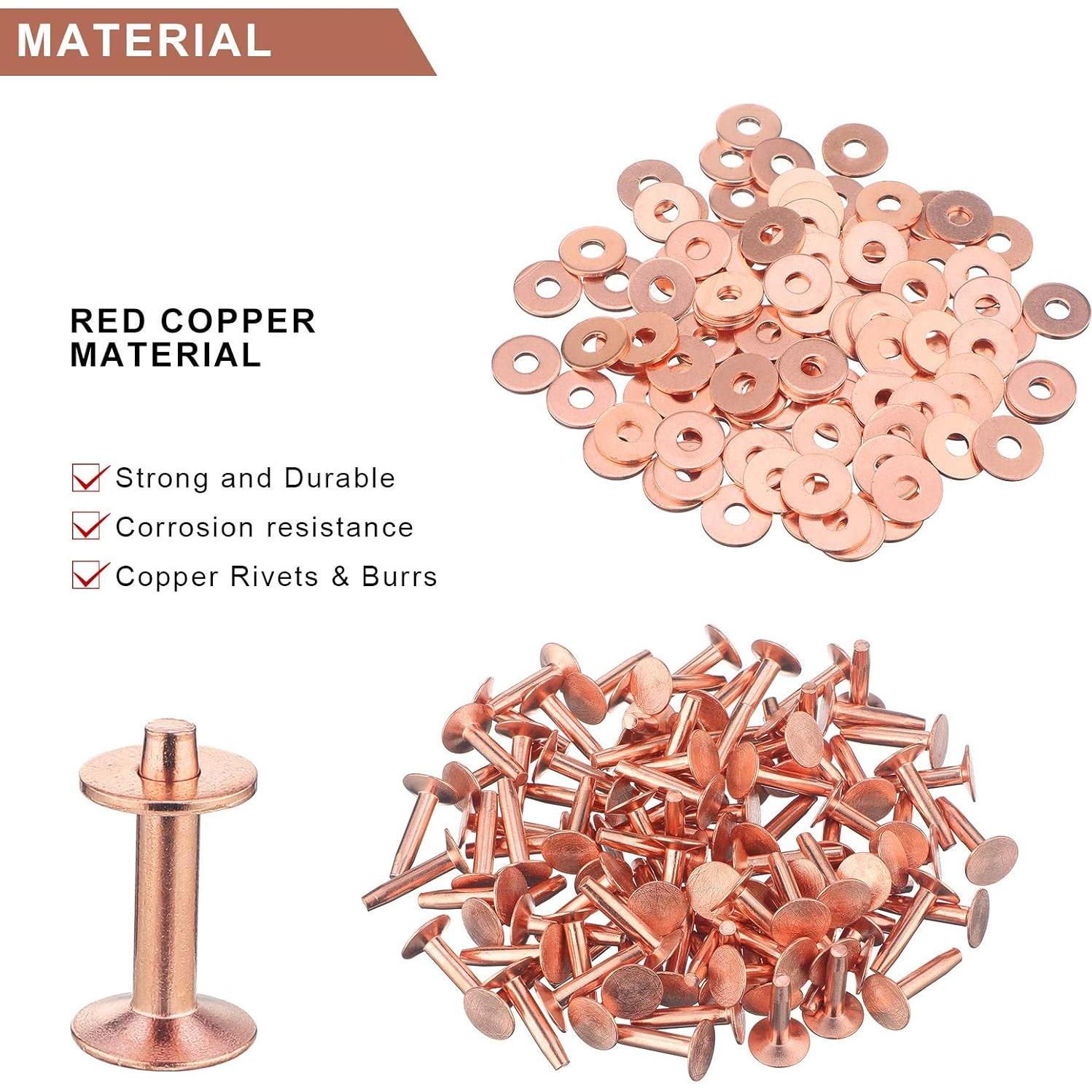 Juego de 50 Remaches de Cobre Hotop 19 mm para Cuero