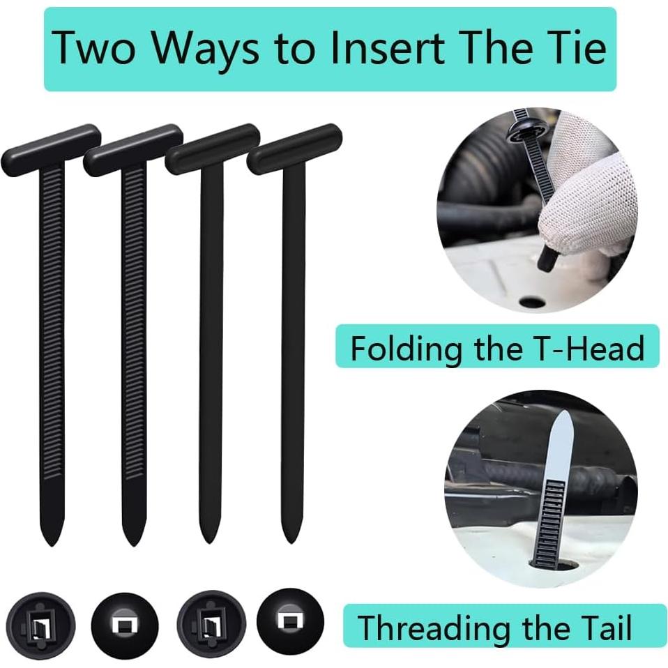 Hebillas de Brida de Cable 60 Pcs Nylon Auto Bloqueante