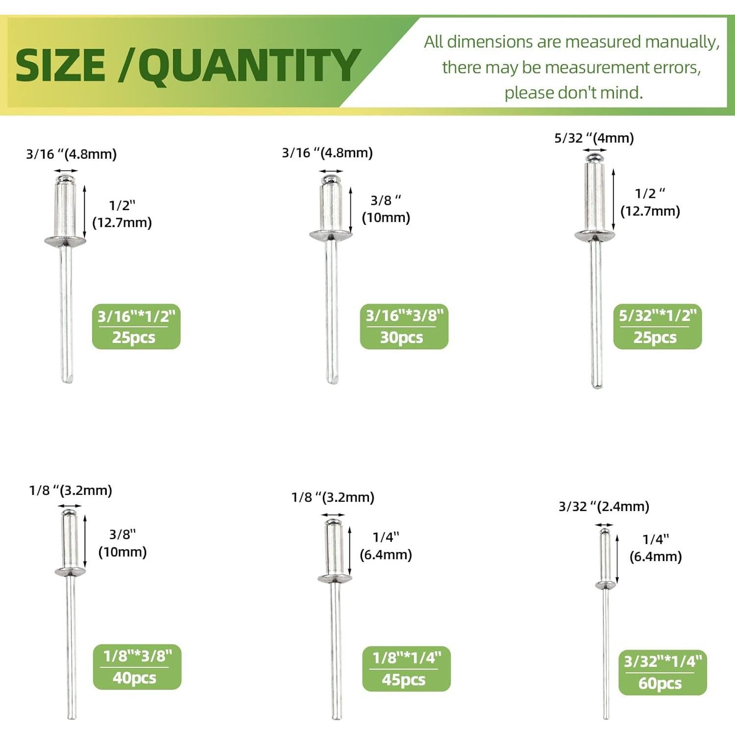 Remachadora Manual Keadic con 226 Piezas de Remaches Ciegos