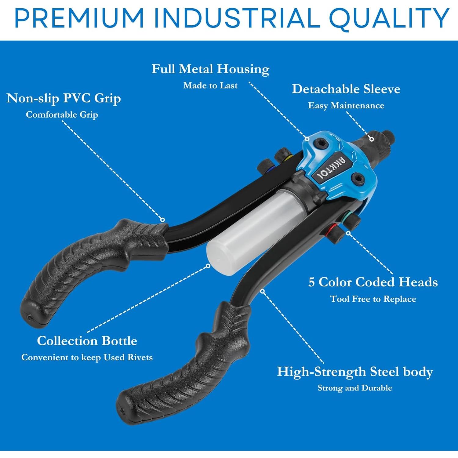 Pistola de Remaches AKKTOL BT811 13" 1/4" 210 Remaches