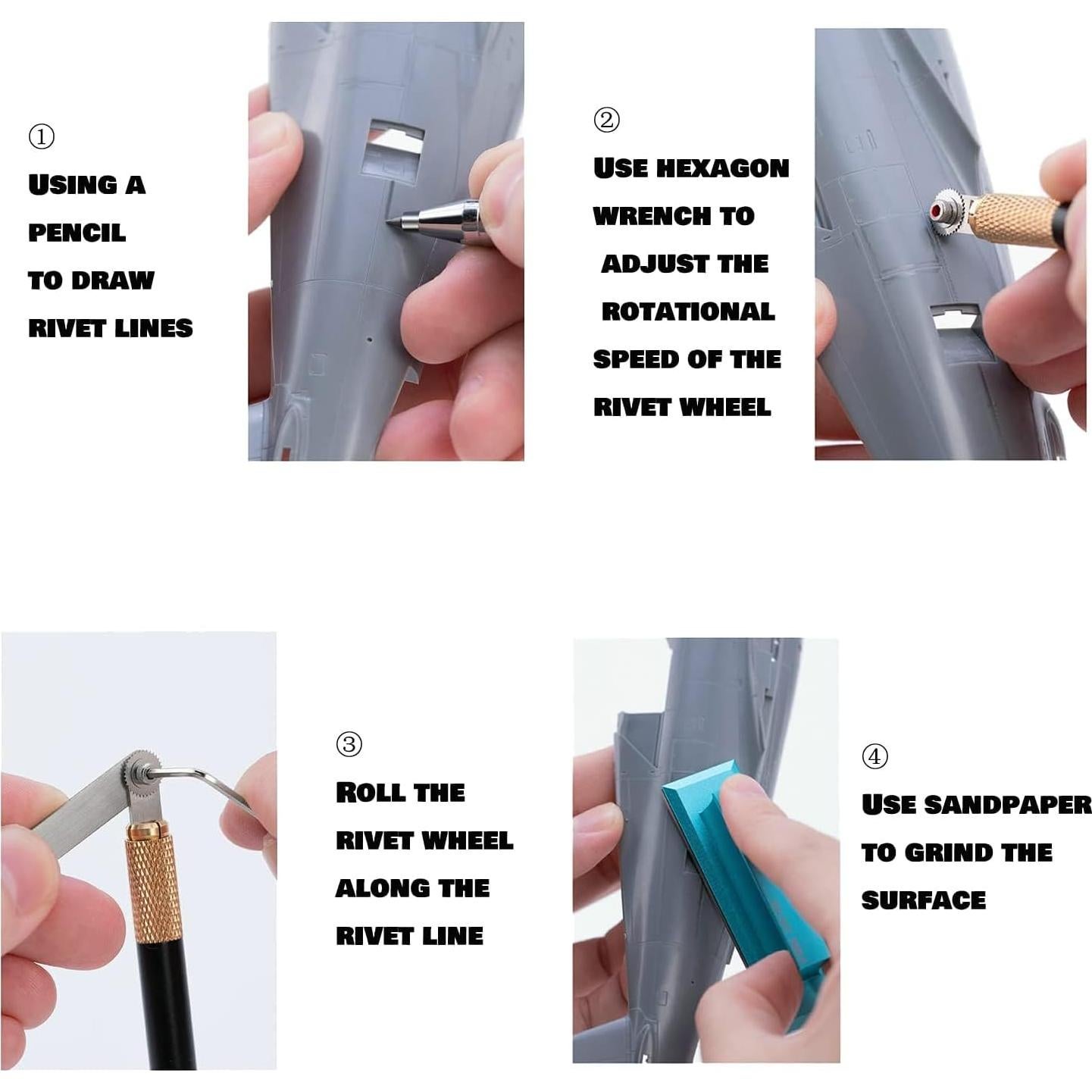 Herramienta de Remaches HUBEST RM-S1 con Mango y 3 Ruedas