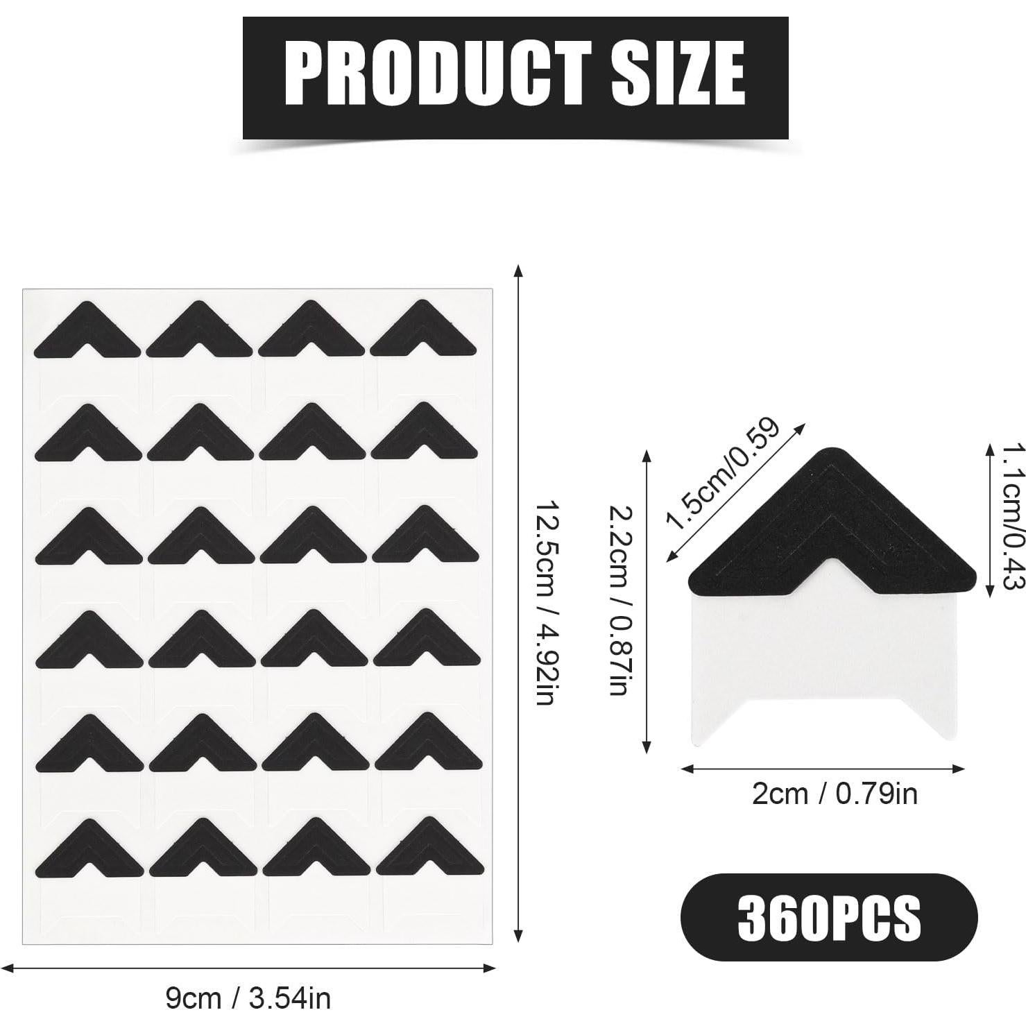 360 Etiquetas de Esquinas Autoadhesivas para Fotos - Negro