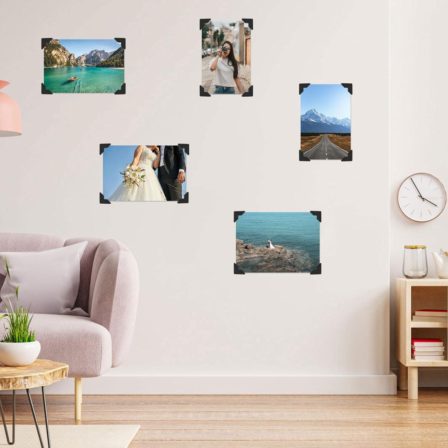 360 Etiquetas de Esquinas Autoadhesivas para Fotos - Negro