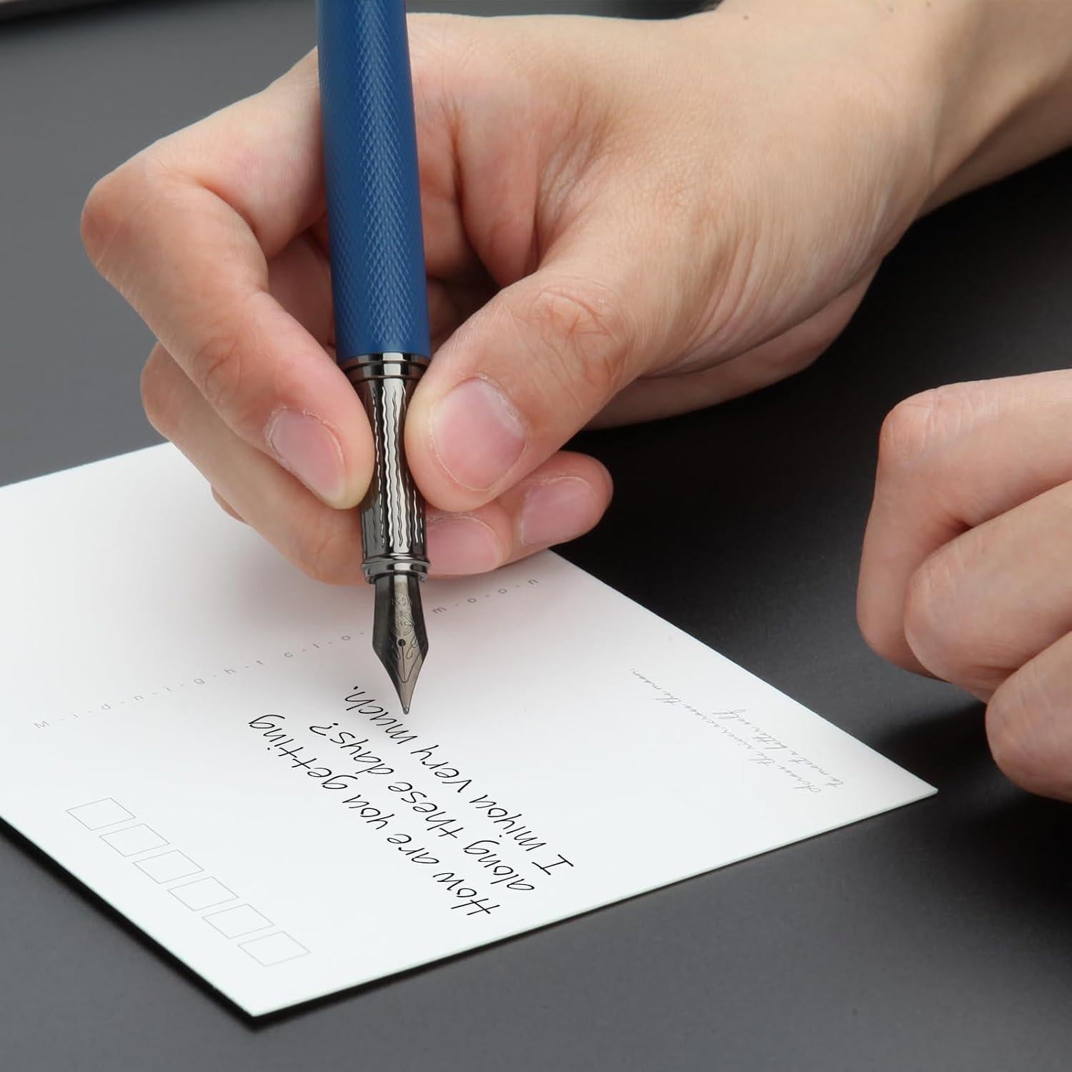 Pluma Fuente Bociyer Verde de Lujo con 10 Cartuchos de Tinta
