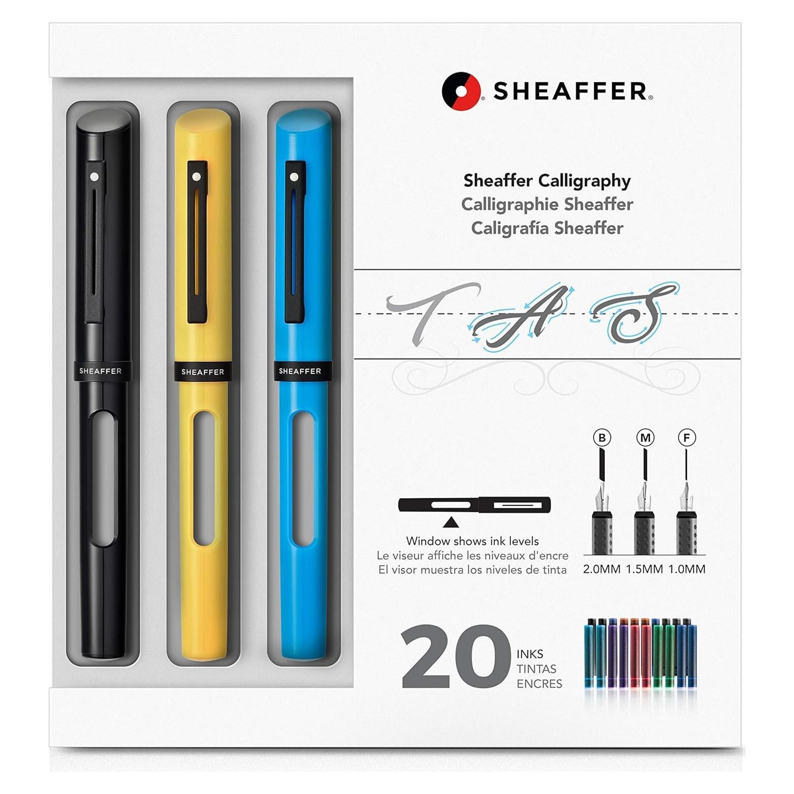 Kit Maxi de Caligrafía Sheaffer con 3 Plumas y Tintas Variadas