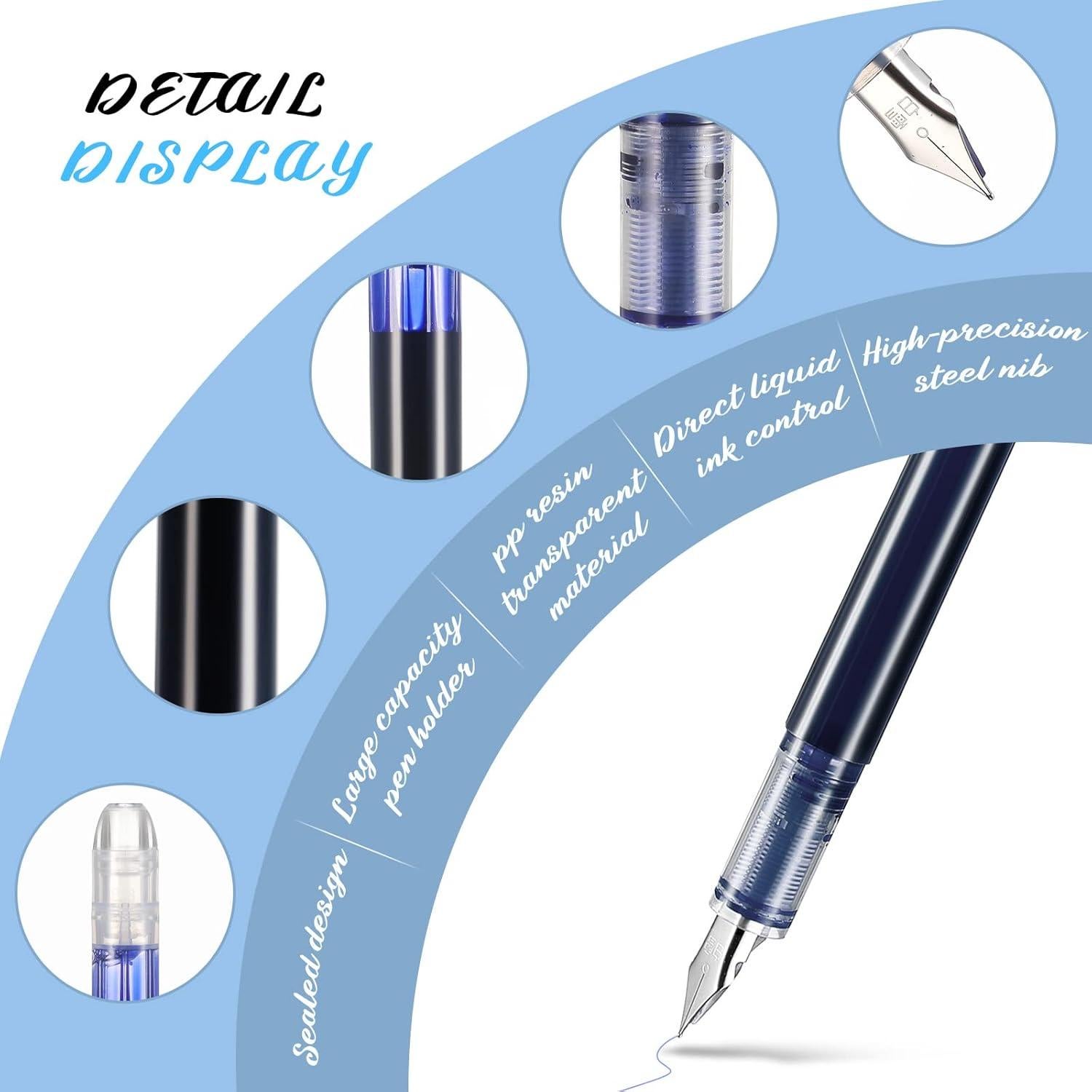 Juego de 40 Plumas Fuente Desechables Laumoi - Punta Extra Fina