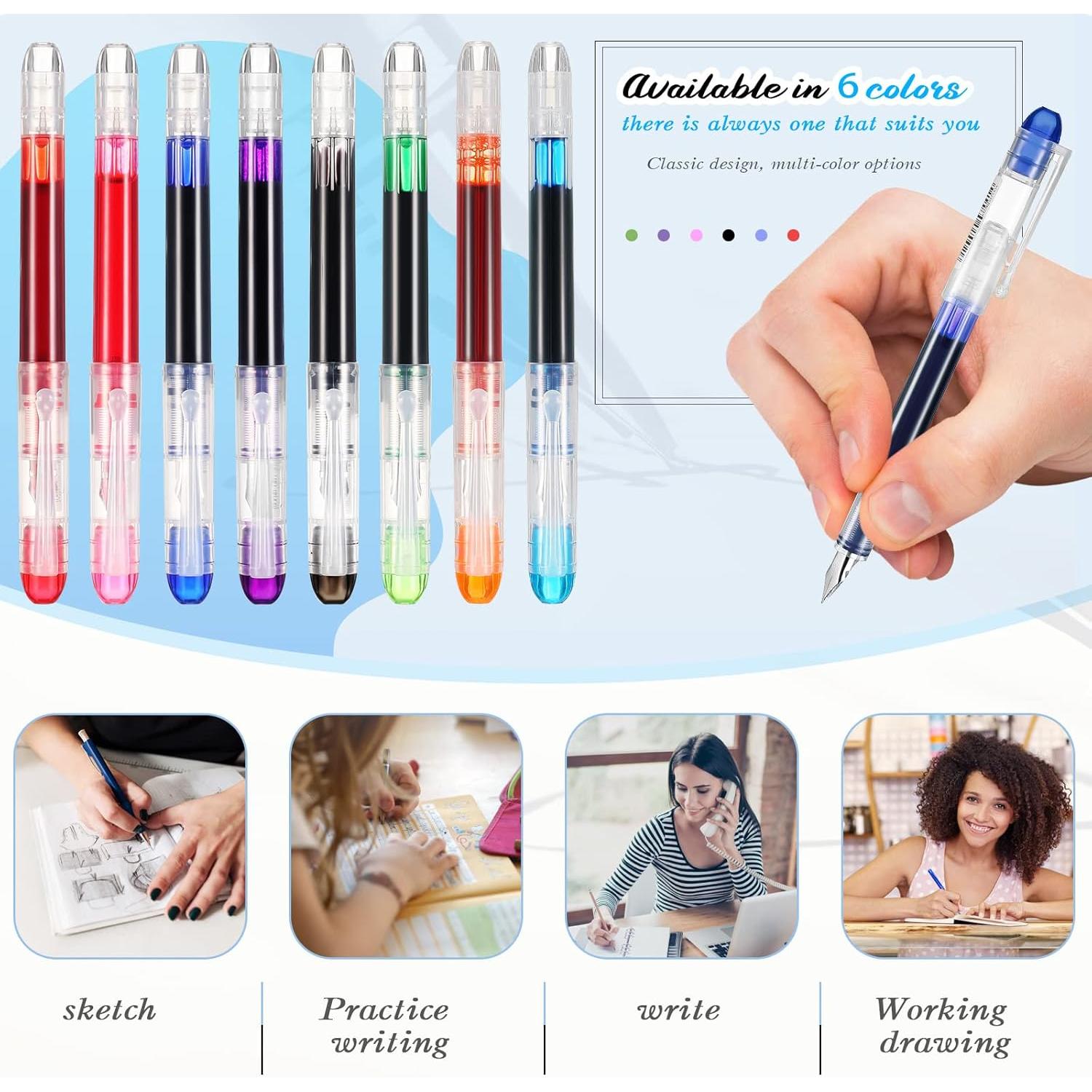 Juego de 40 Plumas Fuente Desechables Laumoi - Punta Extra Fina