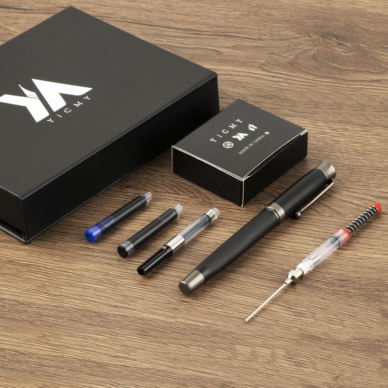 Juego de Plumas Fuente YICMY - Punta Fina y Media, 18 Cartuchos