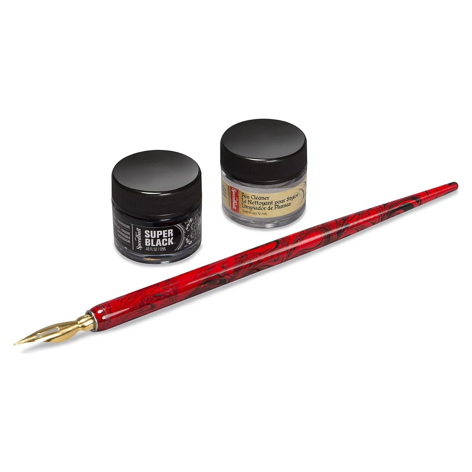 Conjunto de Pluma y Tinta India Speedball con Soporte de Mármol
