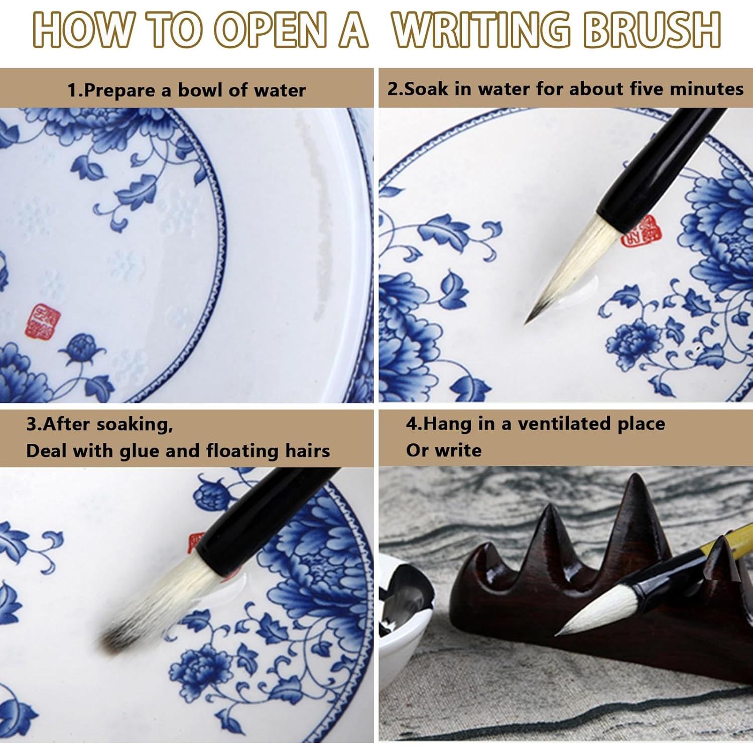 Juego de Pinceles de Caligrafía China Huakaile 3 Tamaños