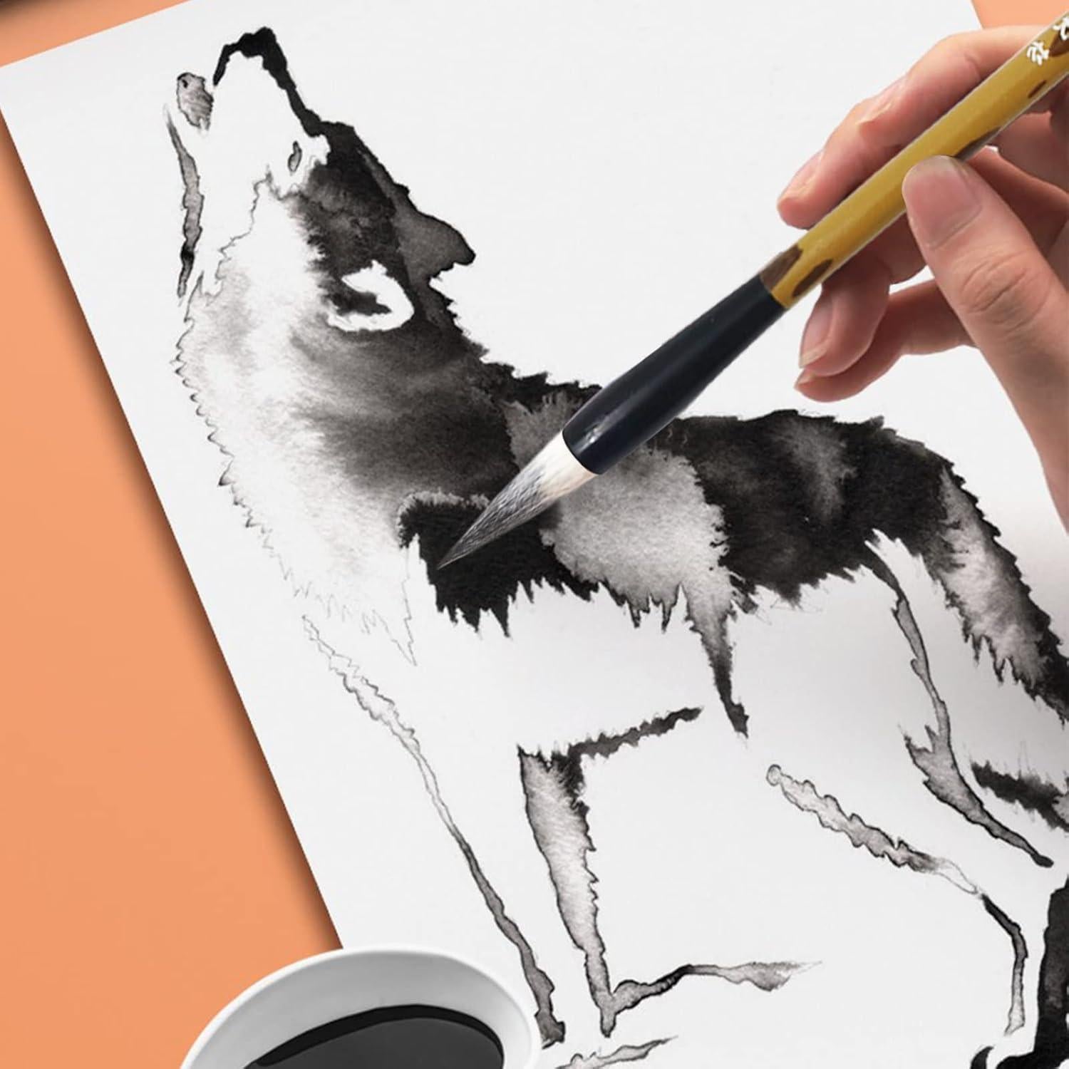 Juego de Pinceles de Caligrafía China Huakaile 3 Tamaños