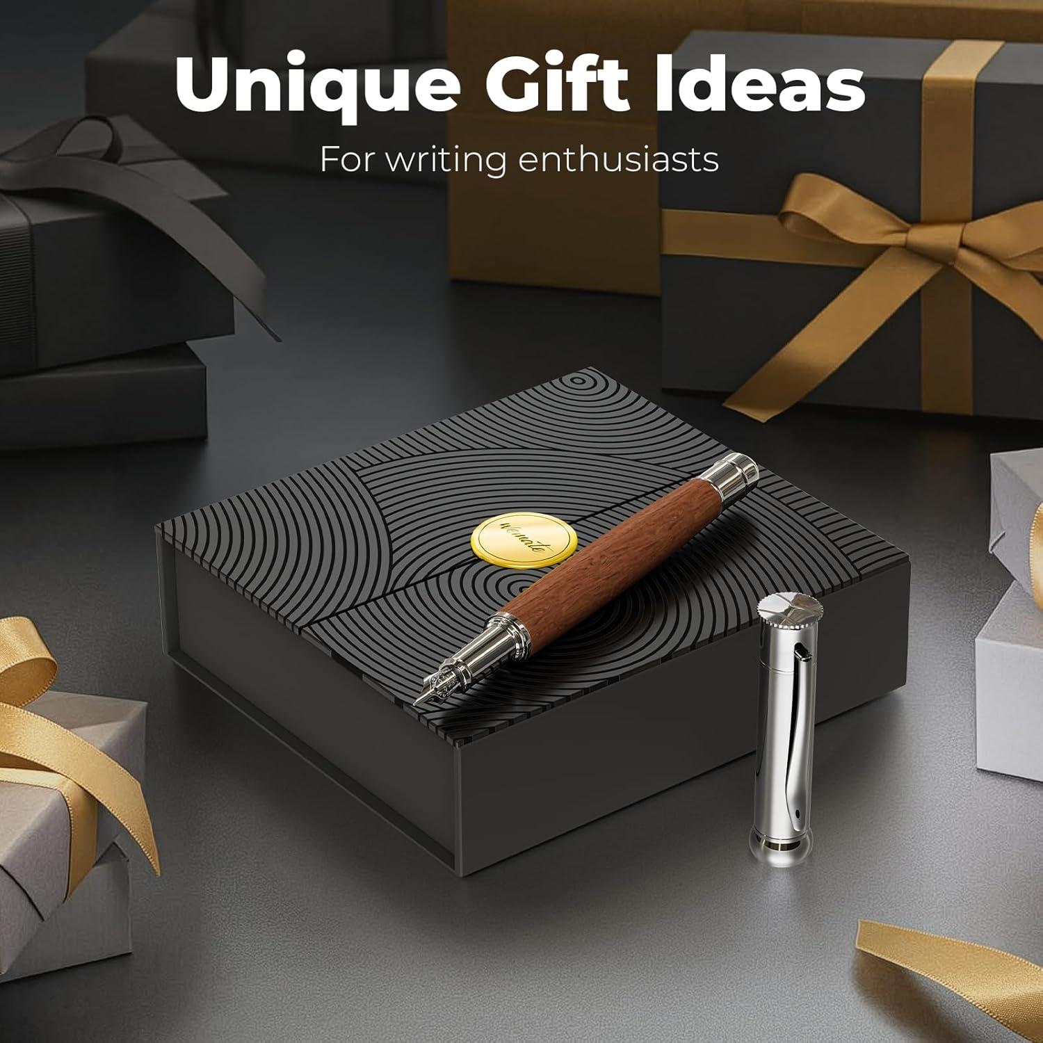 Juego de Pluma Fuente WEMATE Rojo, Punta Fina, 20 Cartuchos