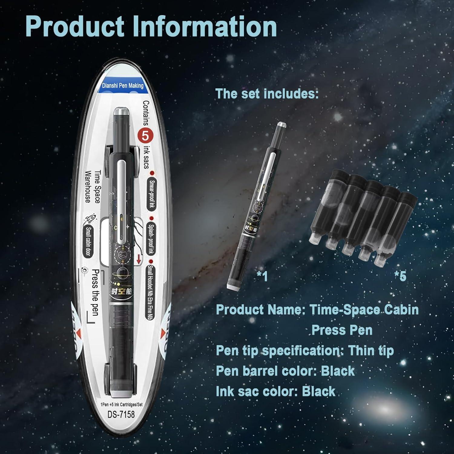 Pluma Fuente Retráctil Sylphiderm con 5 Cartuchos y Estuche