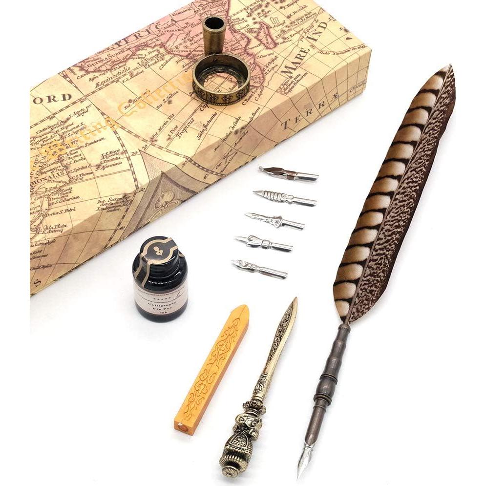 Juego de Pluma de Caligrafía GC LL-14 con 6 Puntas y Tinta