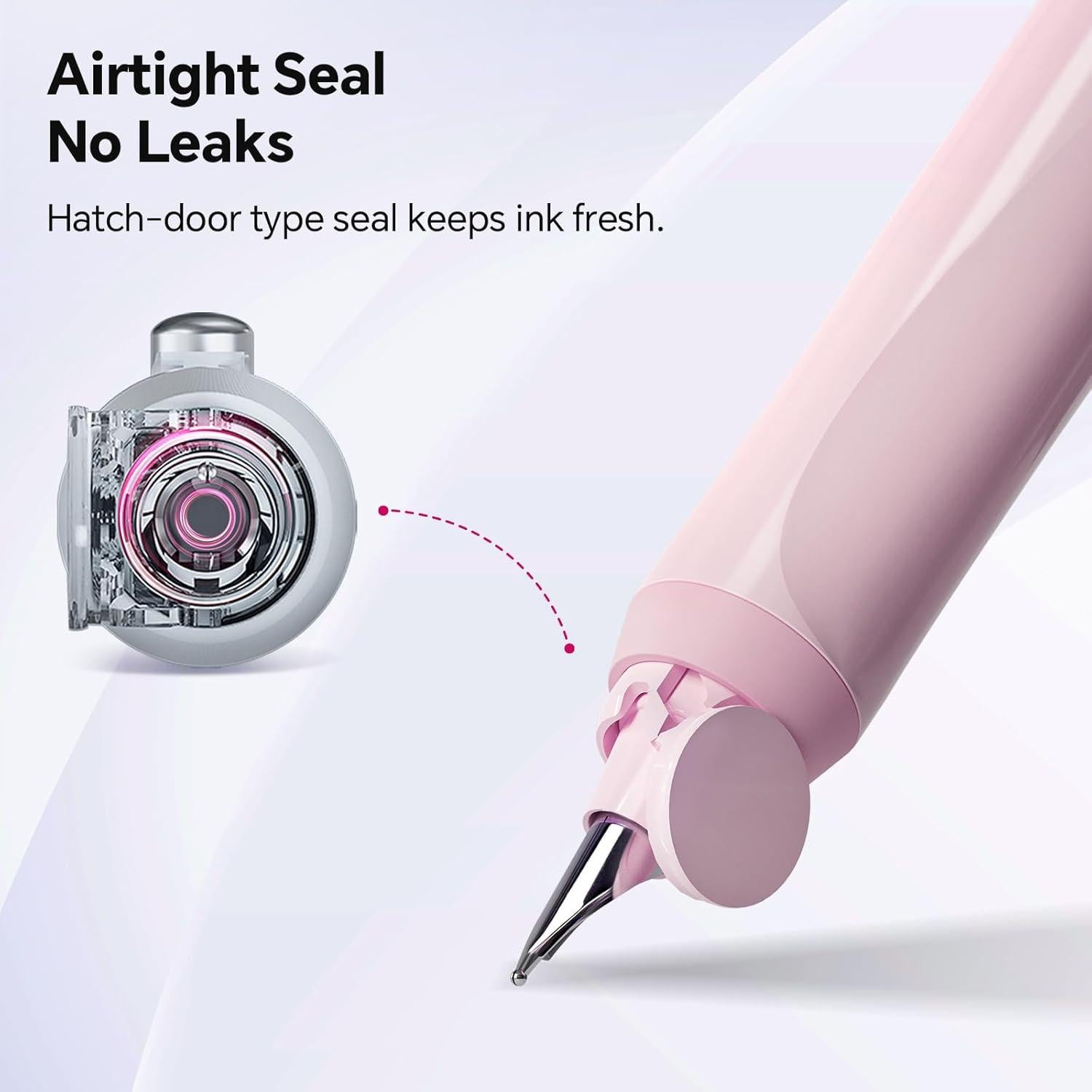 Pluma Fuente para Zurdos WRITECH WRI-784L Rosa con 5 Cartuchos