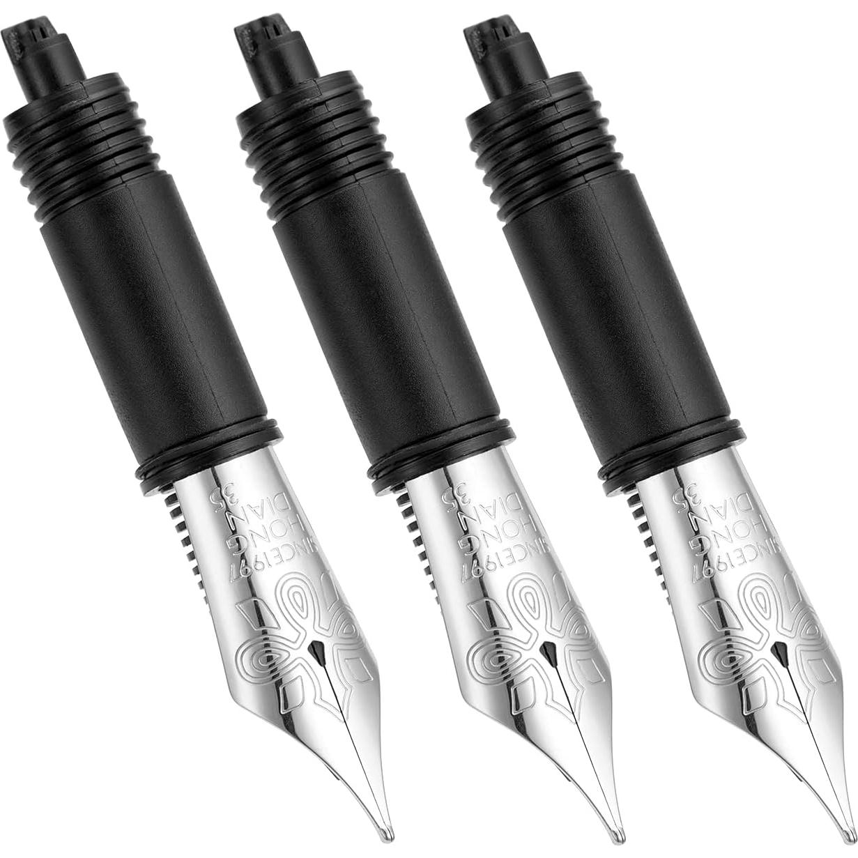 Juego de 3 Puntas de Pluma Fuente HONG DIAN Plata Extra Fina