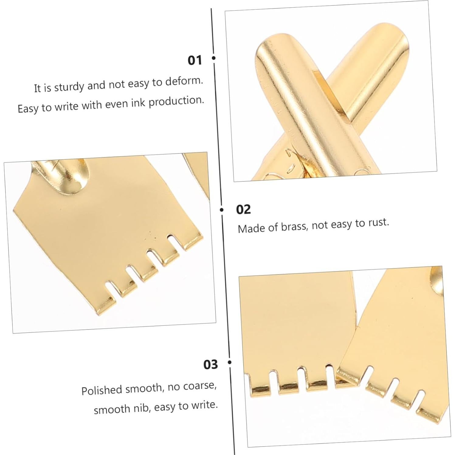 5 Puntas de Pluma de Caligrafía NUOBESTY - Latón Dorado