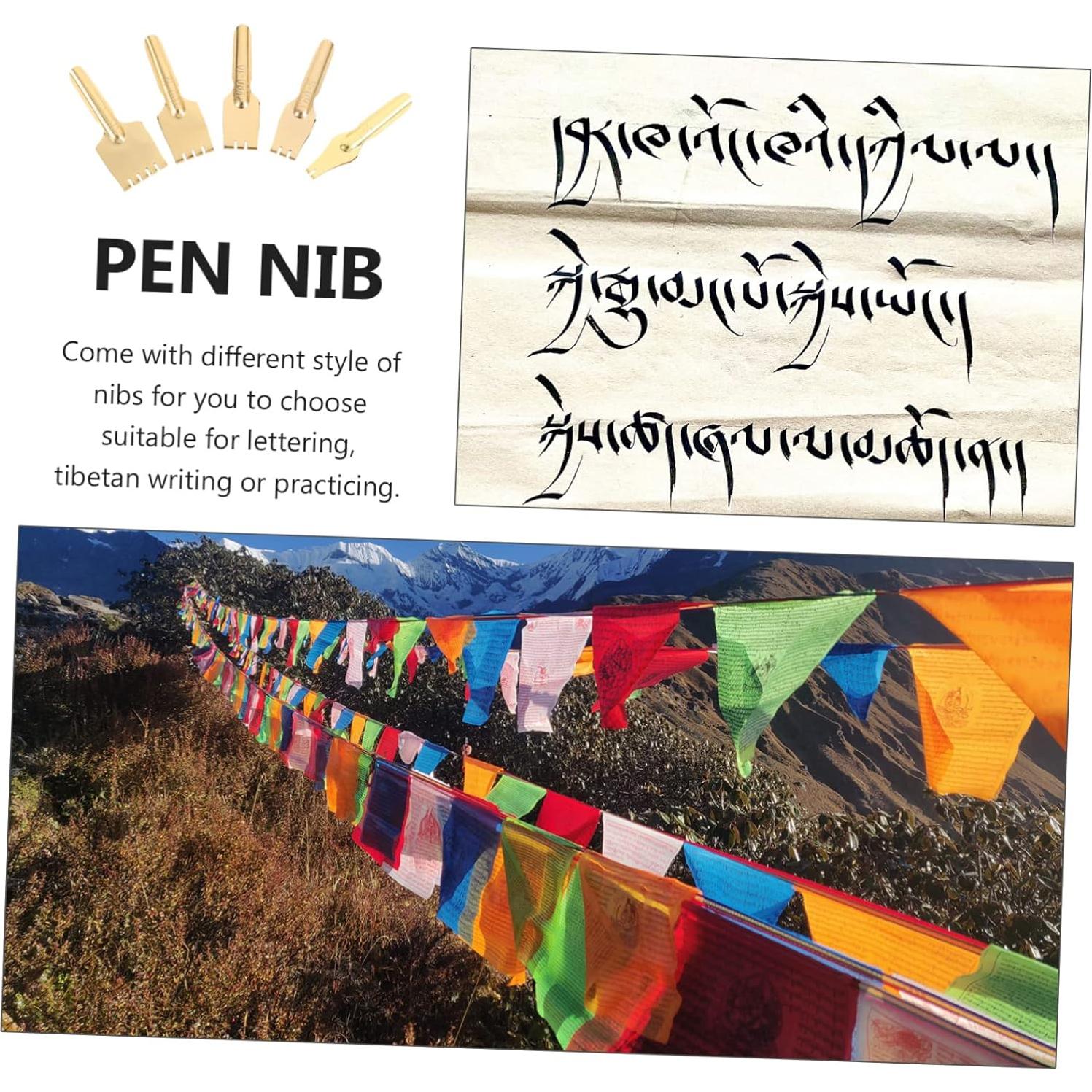 5 Puntas de Pluma de Caligrafía NUOBESTY - Latón Dorado