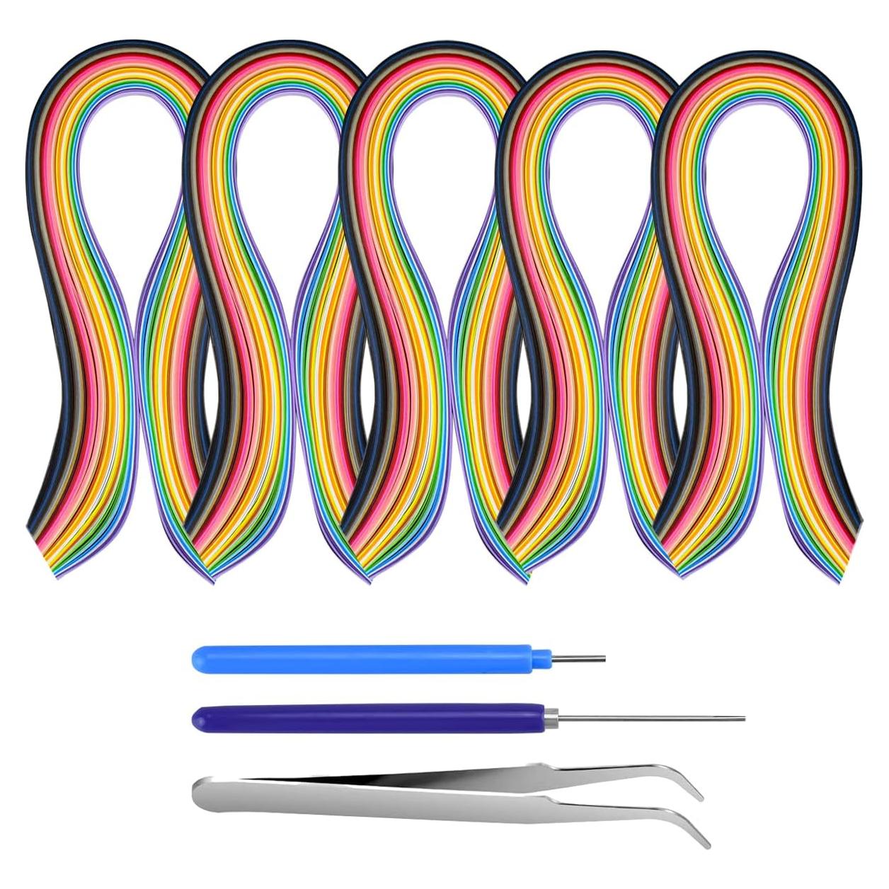Conjunto de Tiras de Papel Quilling Enenes 36 Colores 54 cm