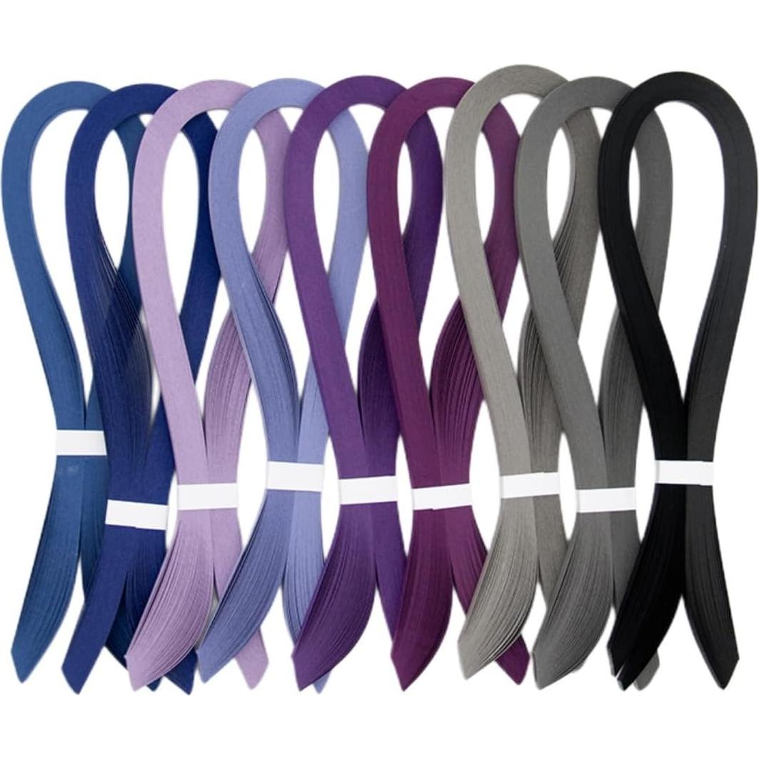 Tiras de Papel Quilling ODETOJOY Púrpura 3mm 5mm 10mm 53.34cm