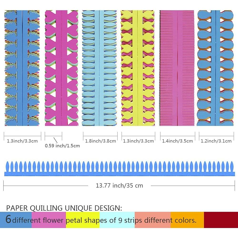 Tiras de Papel Quilling Coloridas SaktopDeco 112 Piezas 35 cm