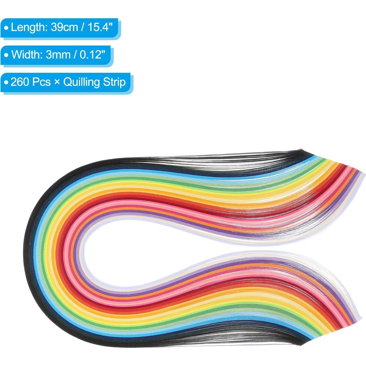 Tiras de Papel Quilling PATIKIL 260pcs 3mm x 39cm DIY