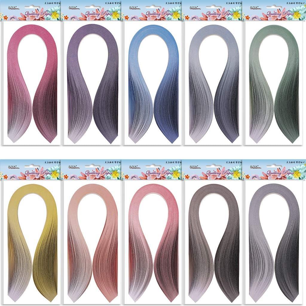 JUYA Juego de Papel Quilling Gradiente 10 Colores 3 mm