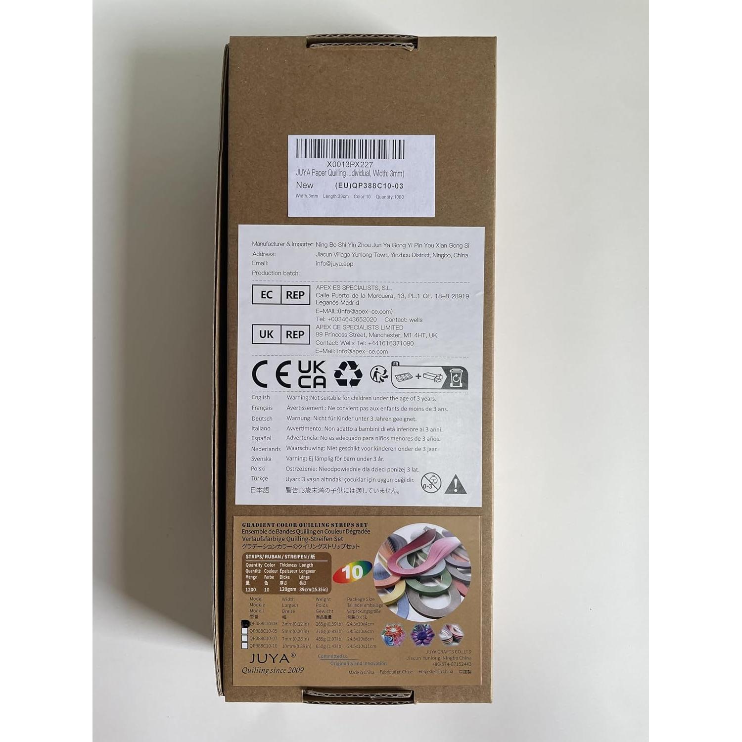 JUYA Juego de Papel Quilling Gradiente 10 Colores 3 mm