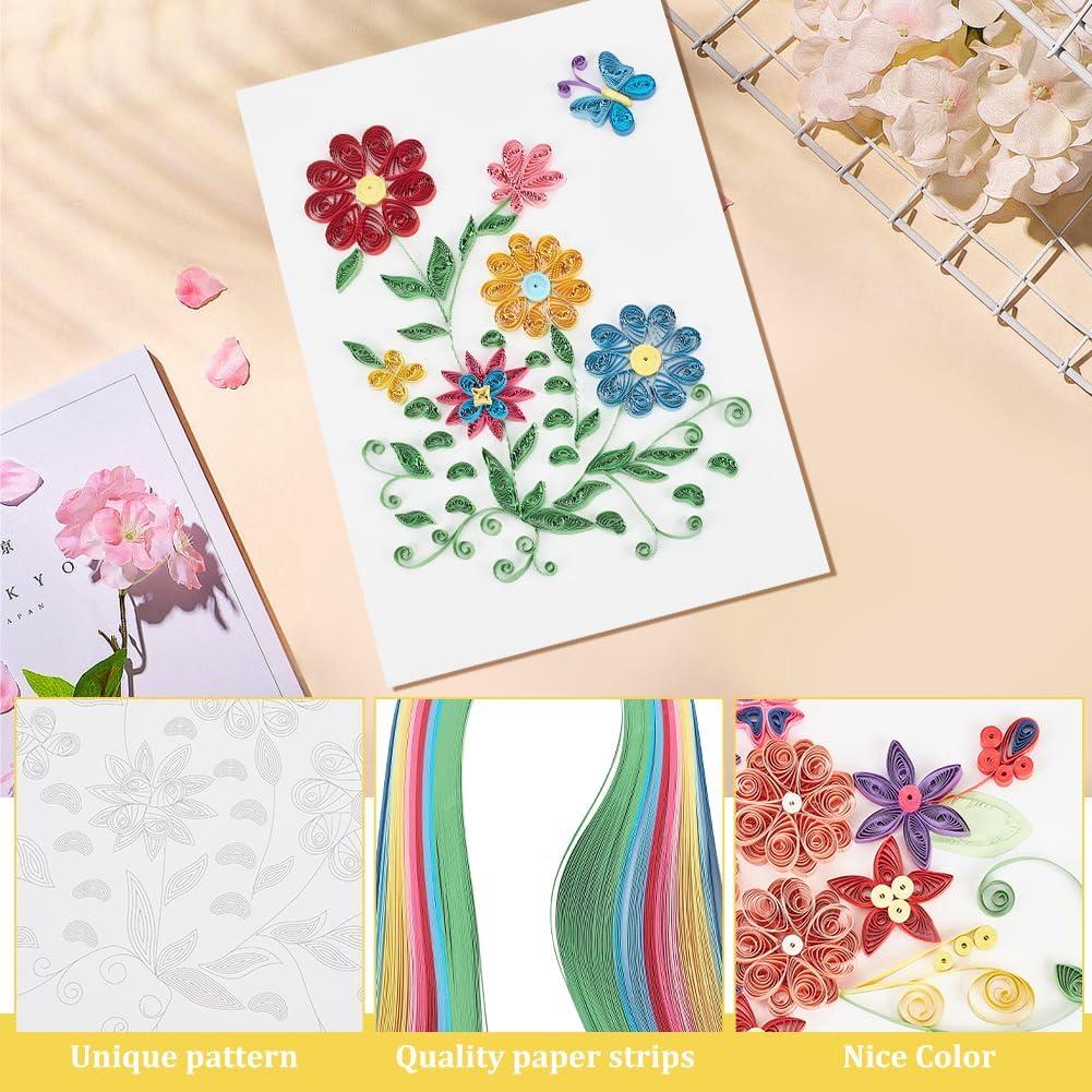 Kit de Quilling de Papel WEBEEDY Flores para Adultos DIY