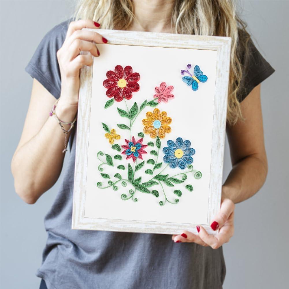 Kit de Quilling de Papel WEBEEDY Flores para Adultos DIY
