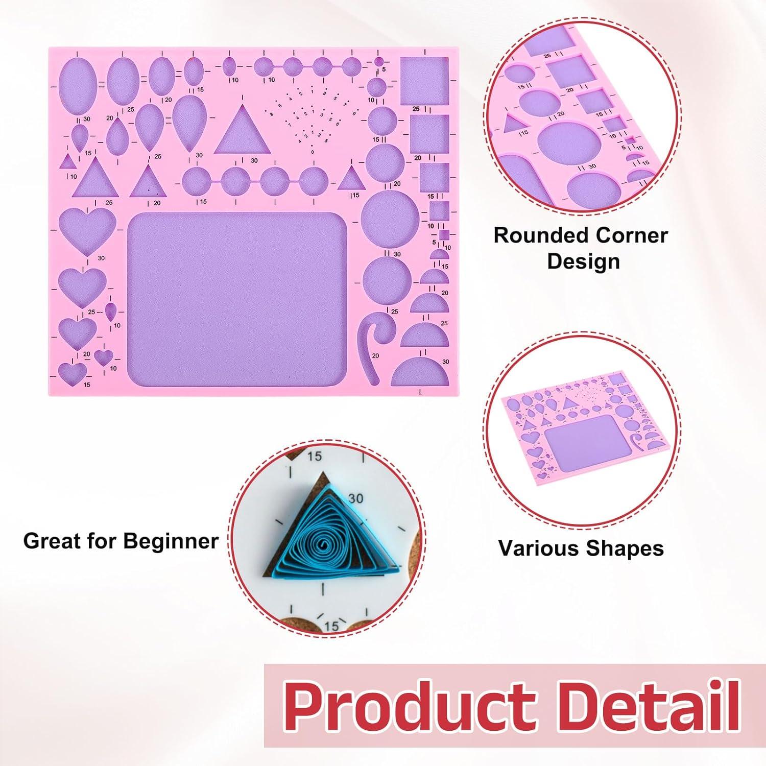 Plantilla de Quilling MECCANIXITY 21x17.8 cm Rosa