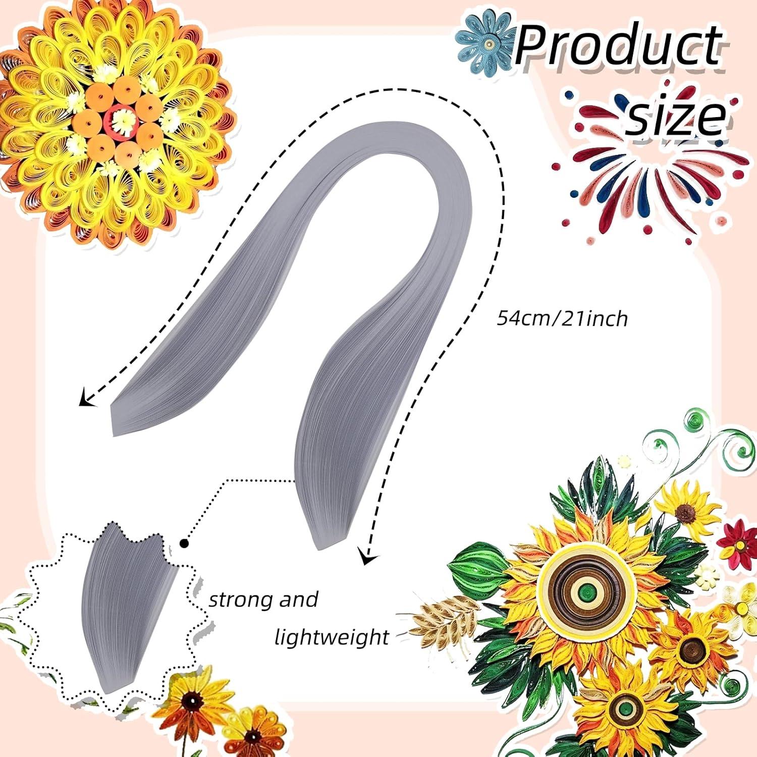 360 Tiras de Papel Quilling 3mm x 54cm - Color Blanco