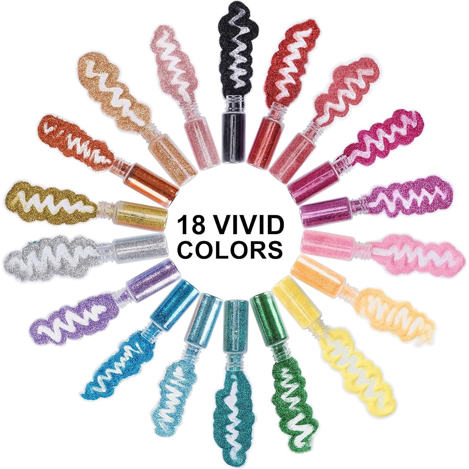 18 Colores Polvo de Brillo Acrílico DECOYARDOO 216g Multiusos