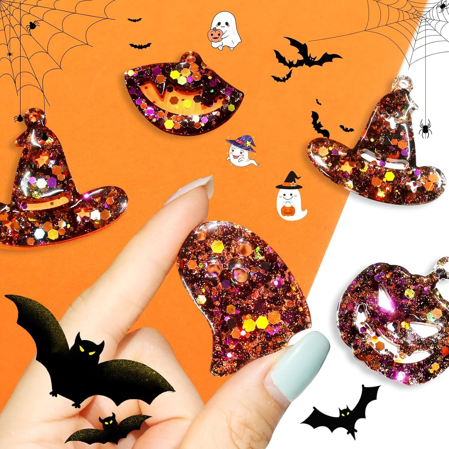 Brillo Grueso Hexagonal Renfio 50g Naranja Púrpura Negro Halloween