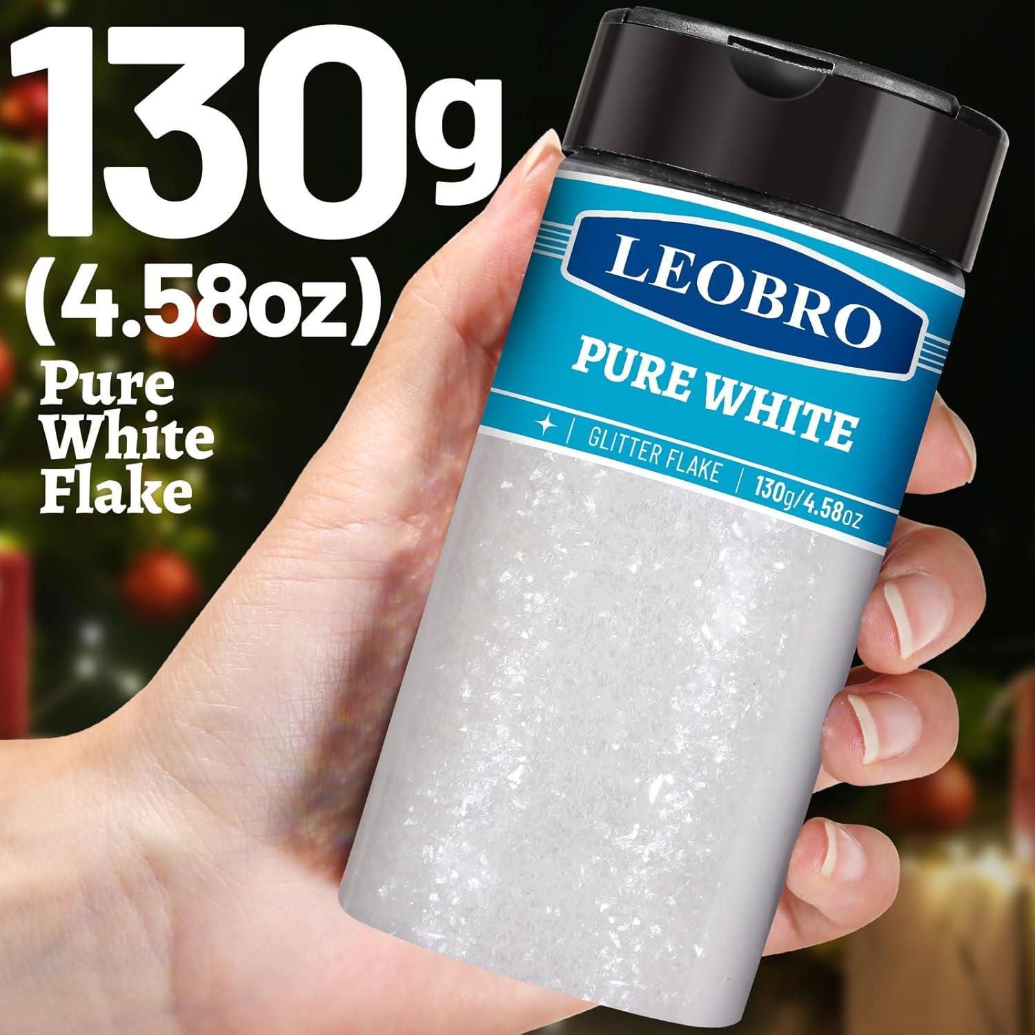 Purpurina Blanca LEOBRO 130g para Manualidades y Belleza