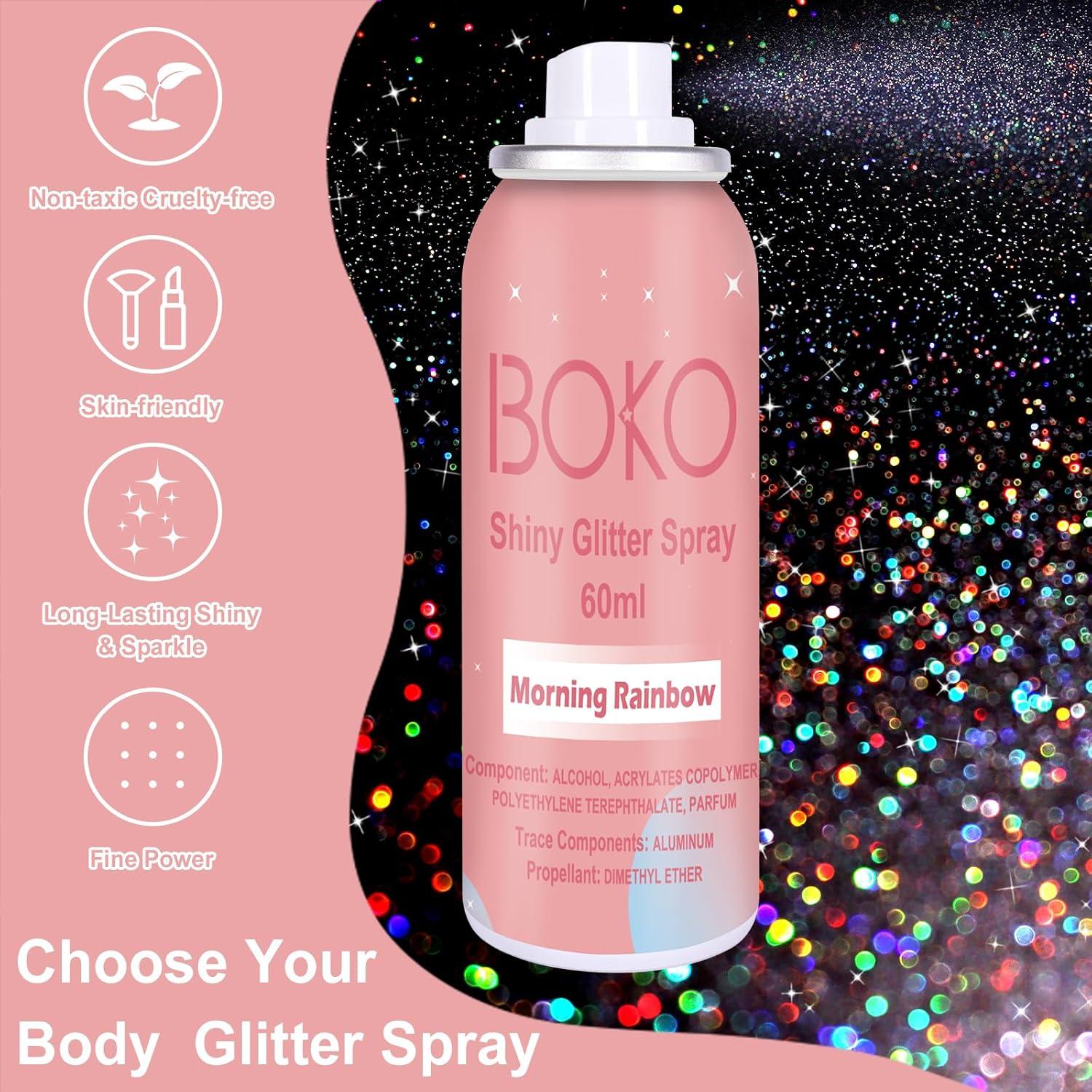 Spray de Brillo Holográfico Boko 60ml para Cuerpo y Cabello