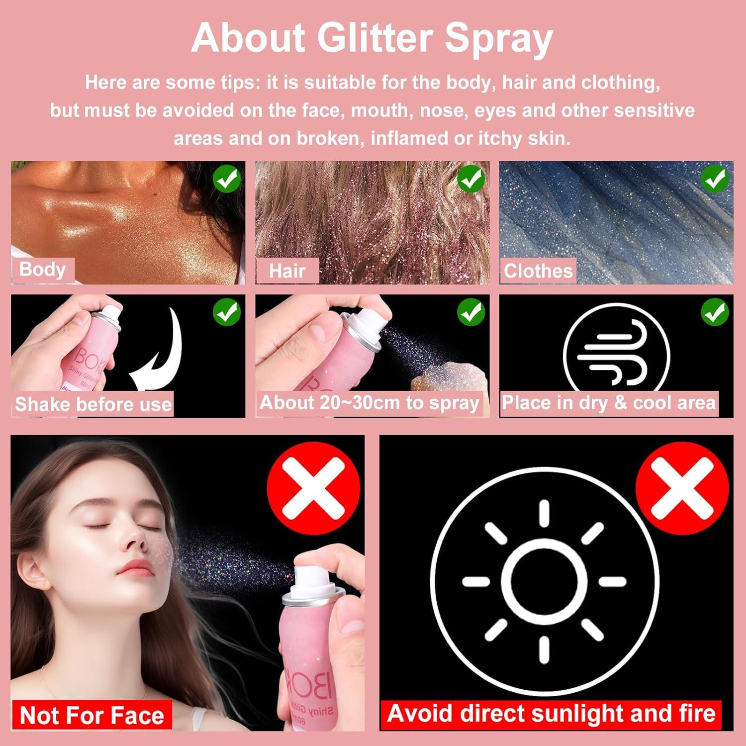 Spray de Brillo Holográfico Boko 60ml para Cuerpo y Cabello