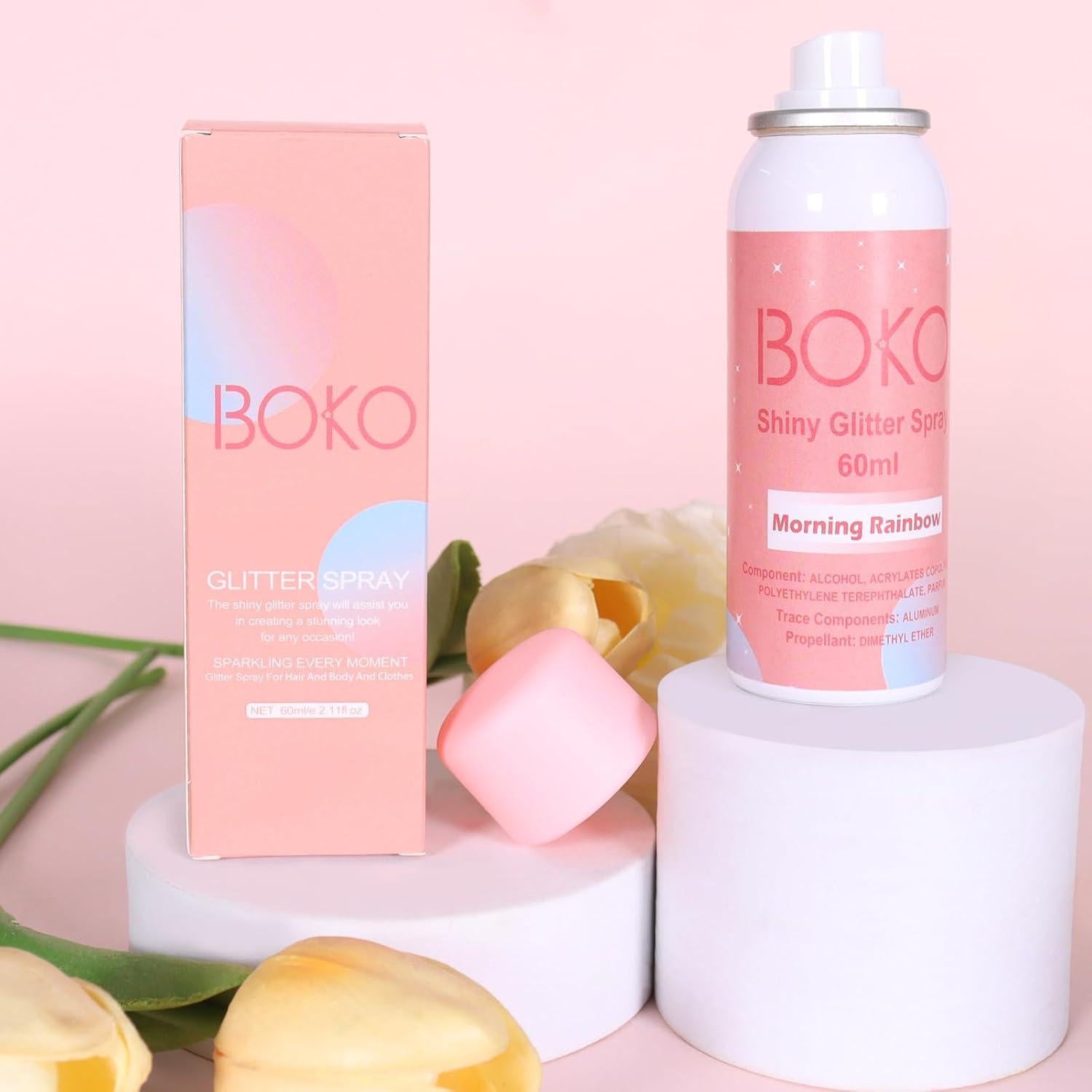 Spray de Brillo Holográfico Boko 60ml para Cuerpo y Cabello